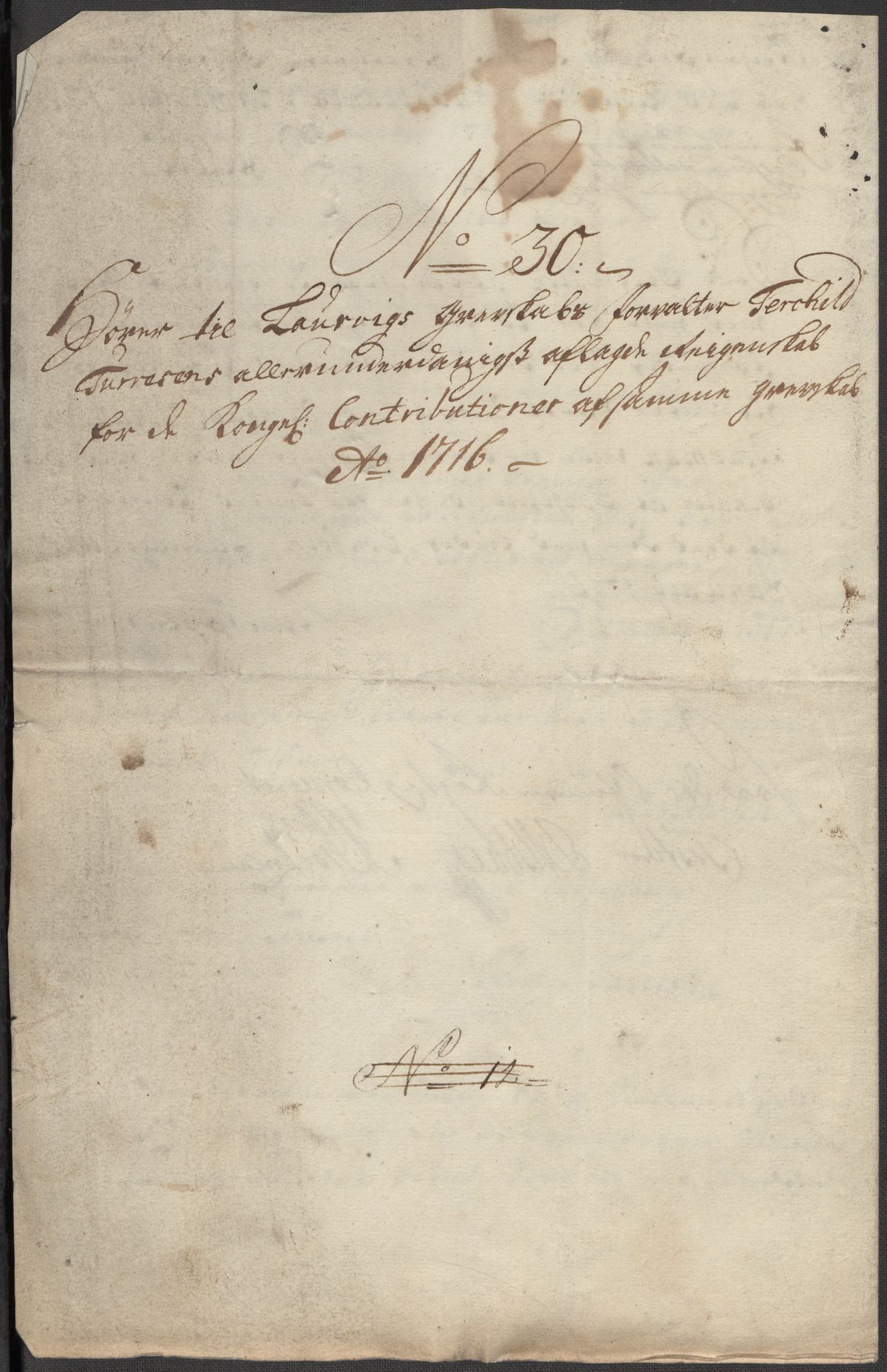 Rentekammeret inntil 1814, Reviderte regnskaper, Fogderegnskap, RA/EA-4092/R33/L1987: Fogderegnskap Larvik grevskap, 1716-1717, s. 279