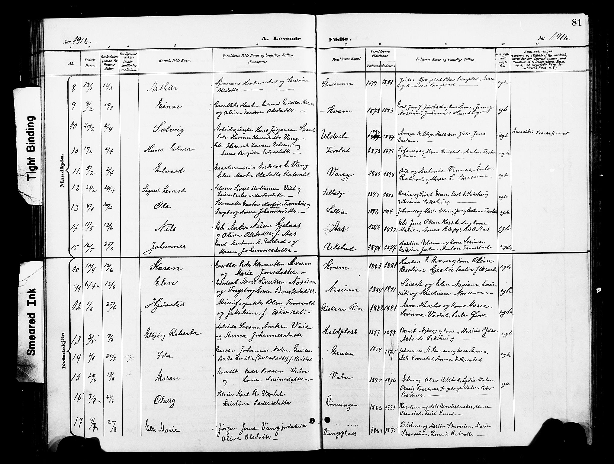 Ministerialprotokoller, klokkerbøker og fødselsregistre - Nord-Trøndelag, SAT/A-1458/730/L0302: Klokkerbok nr. 730C05, 1898-1924, s. 81