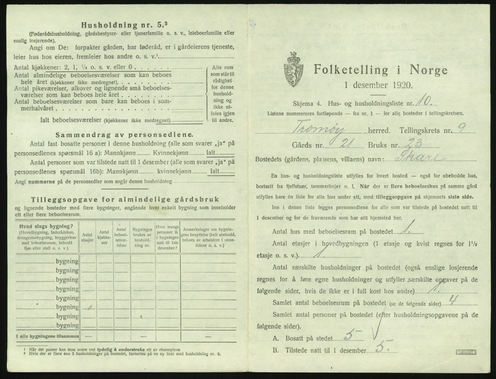 SAK, Folketelling 1920 for 0921 Tromøy herred, 1920, s. 977
