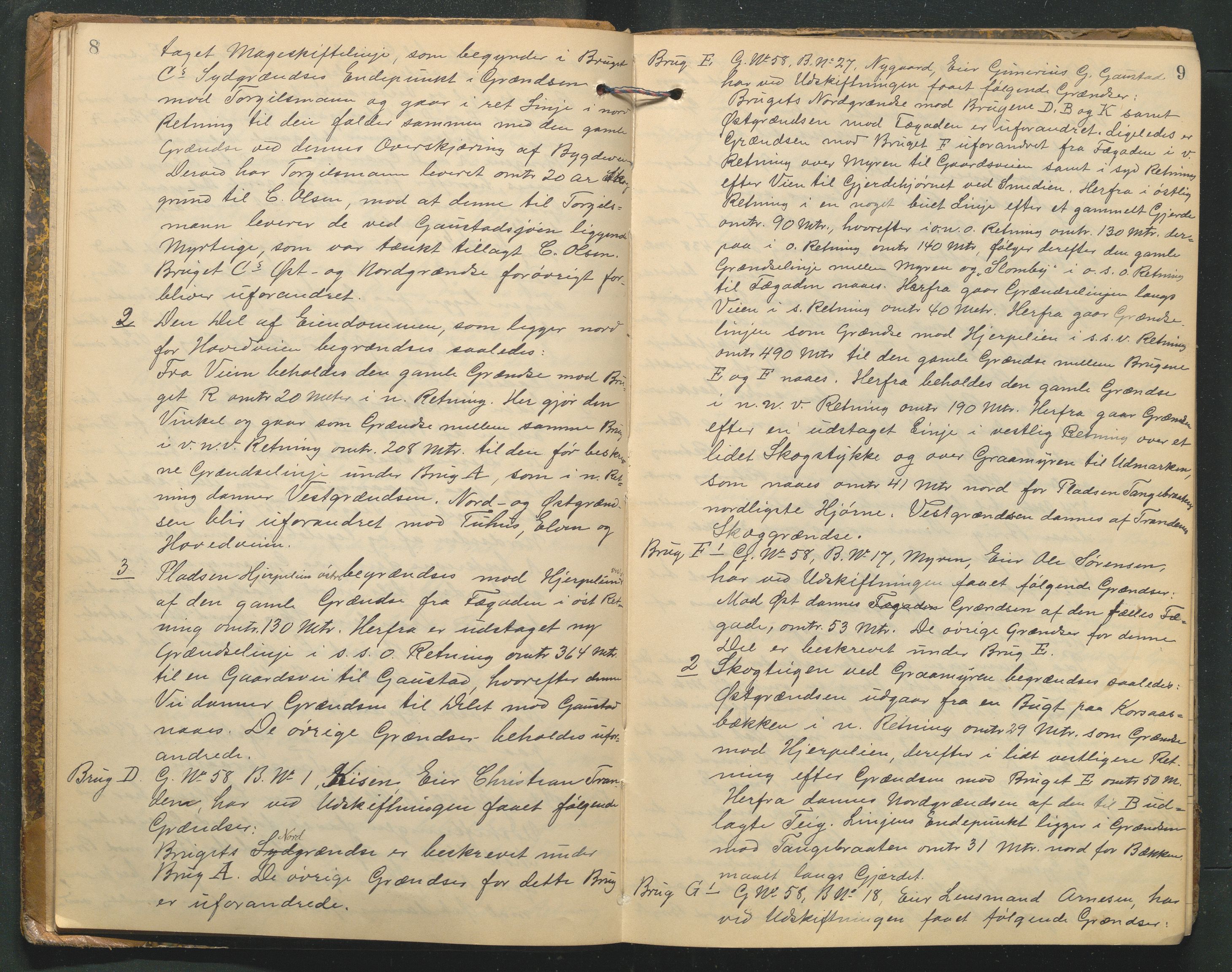 Hedmark og Østerdal jordskifterett, AV/SAH-JORDSKIFTEH-002/G/Ga/L0003/0001: Rettsbøker / Rettsbok - K, 1901-1913, s. 8-9