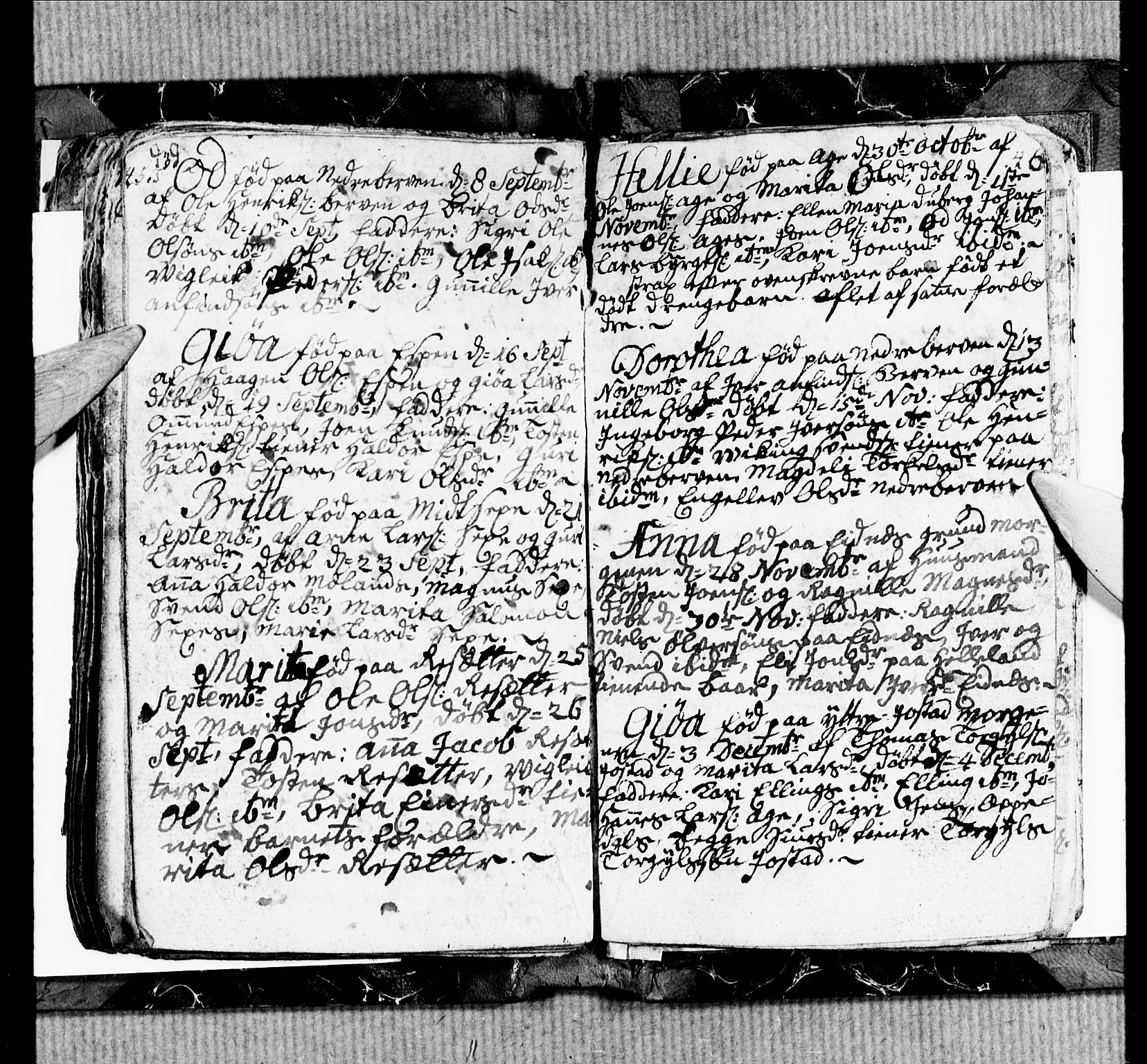 Ullensvang sokneprestembete, SAB/A-78701/H/Hab: Klokkerbok nr. B 1, 1764-1766, s. 45-46