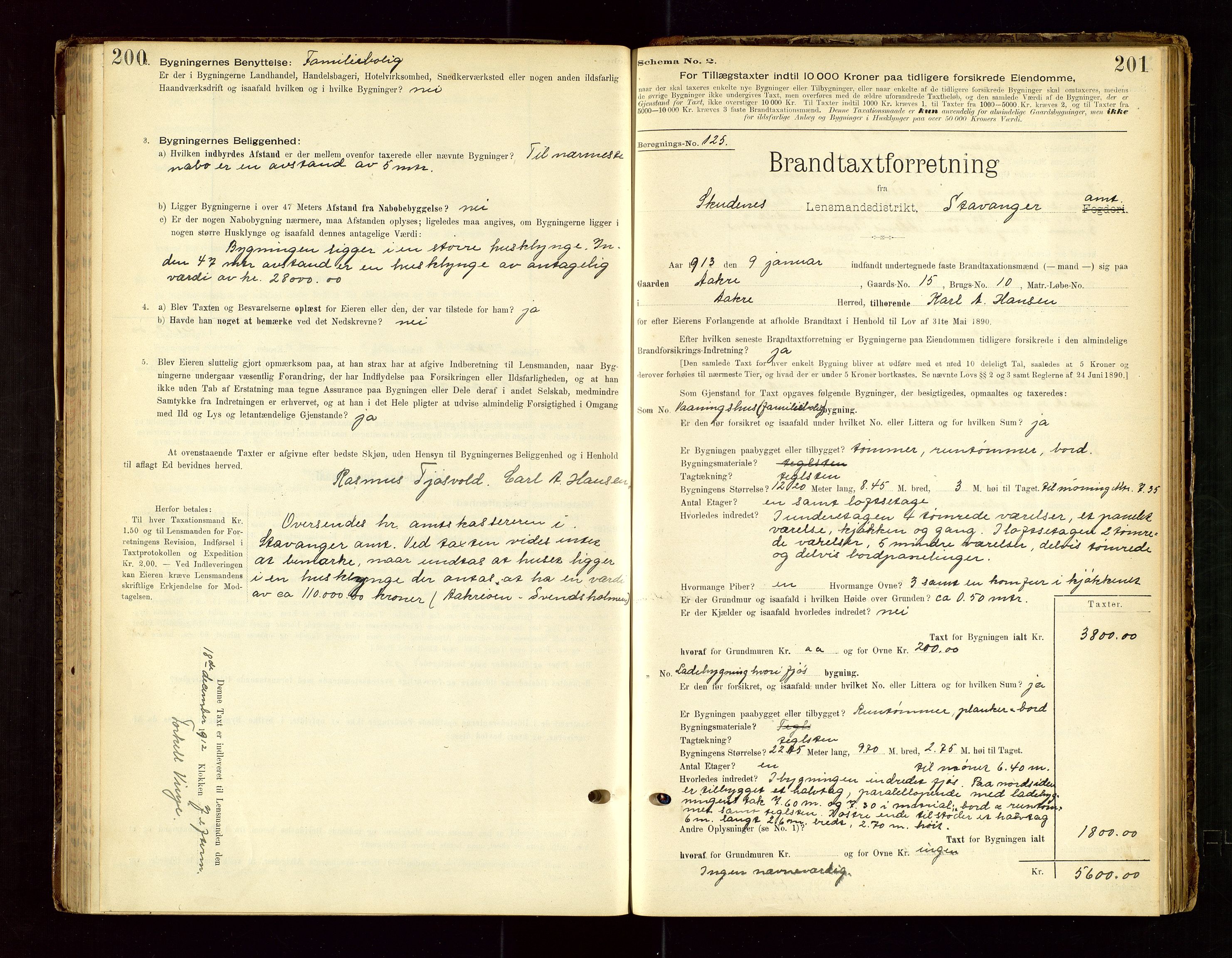 Skudenes lensmannskontor, SAST/A-100444/Gob/L0001: "Brandtaxationsprotokoll", 1895-1924, s. 200-201