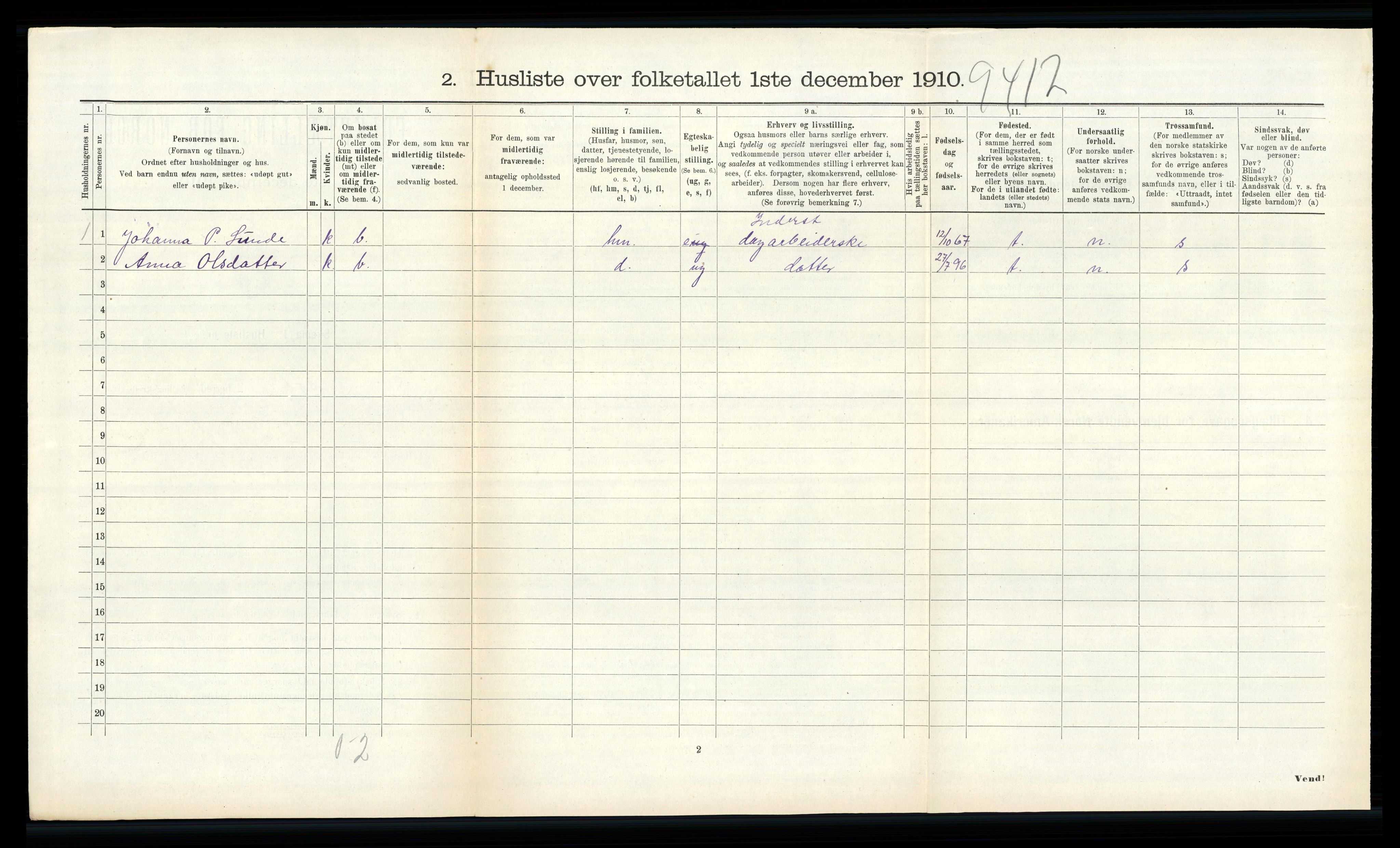 RA, Folketelling 1910 for 1425 Hafslo herred, 1910, s. 884