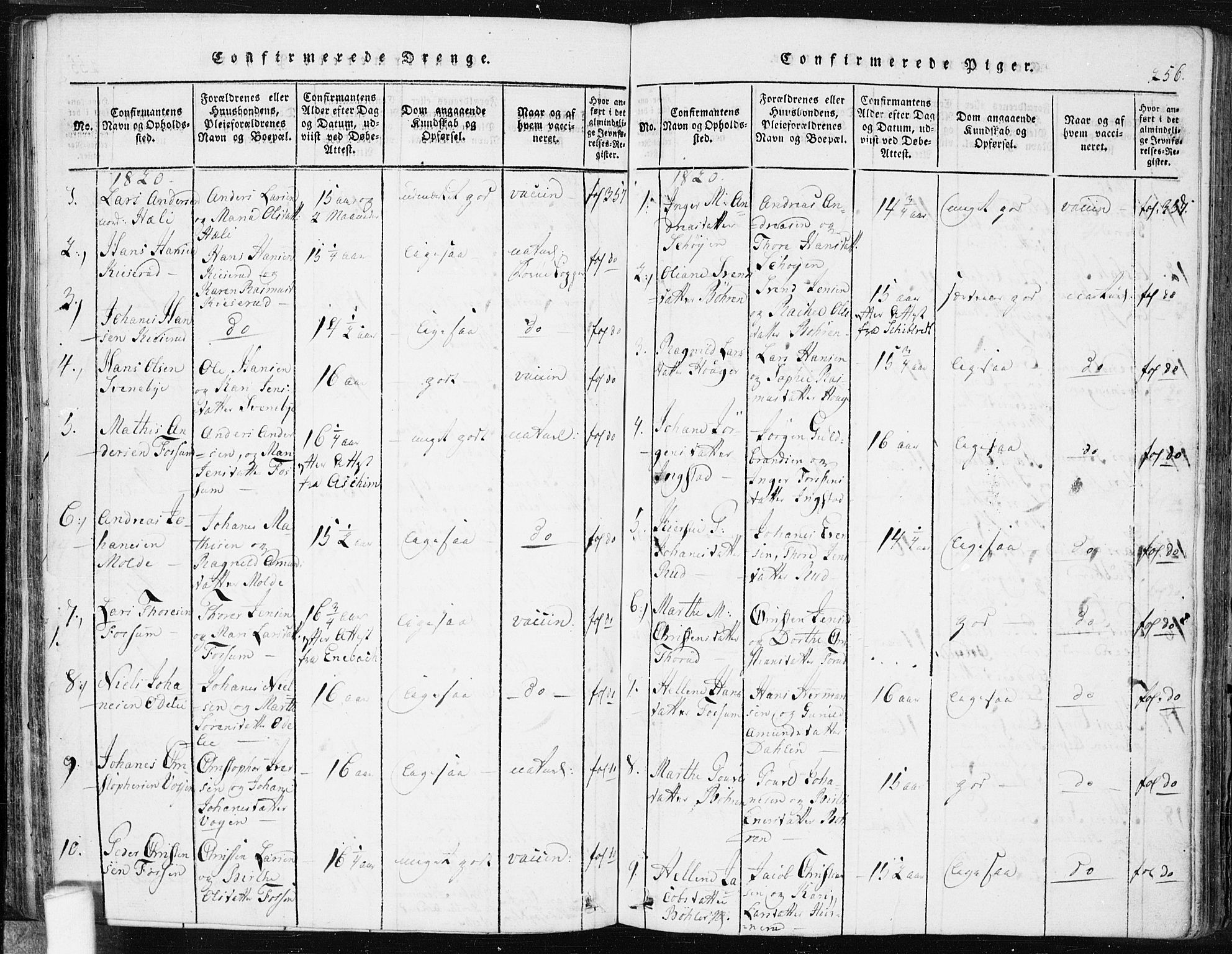 Spydeberg prestekontor Kirkebøker, SAO/A-10924/F/Fa/L0004: Ministerialbok nr. I 4, 1814-1841, s. 256