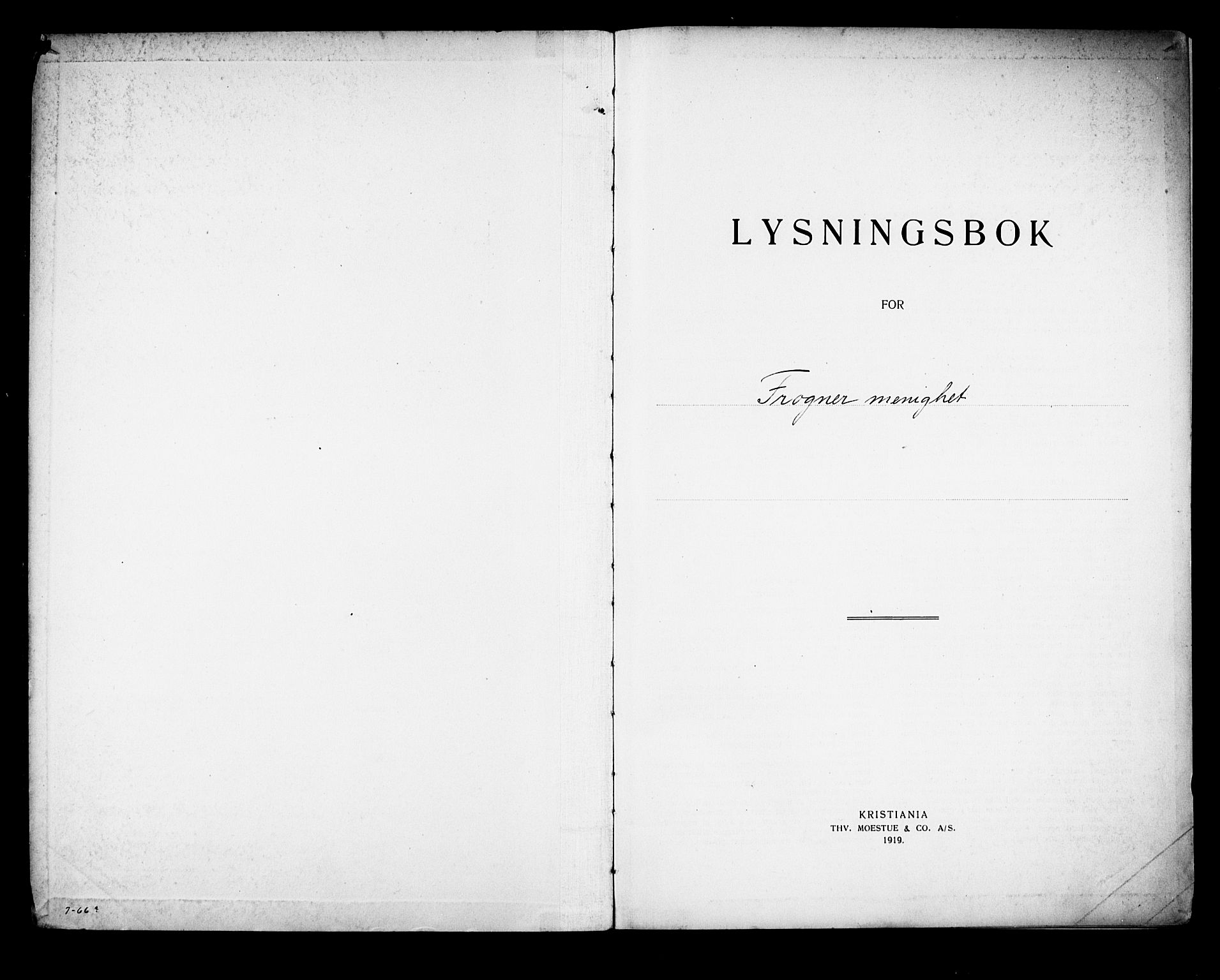 Frogner prestekontor Kirkebøker, SAO/A-10886/H/Ha/L0005: Lysningsprotokoll nr. 5, 1919-1927