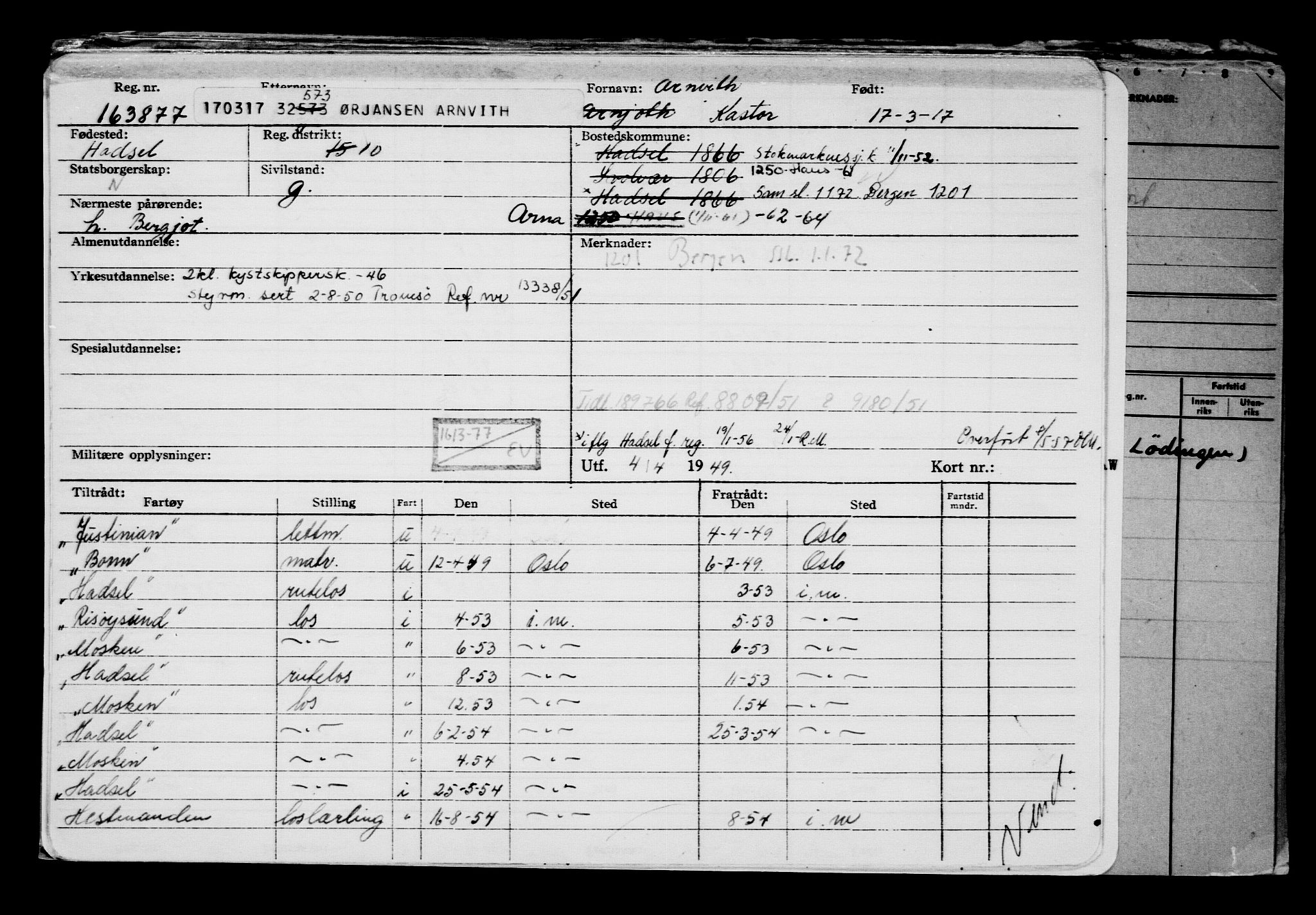 Direktoratet for sjømenn, AV/RA-S-3545/G/Gb/L0147: Hovedkort, 1917, s. 90