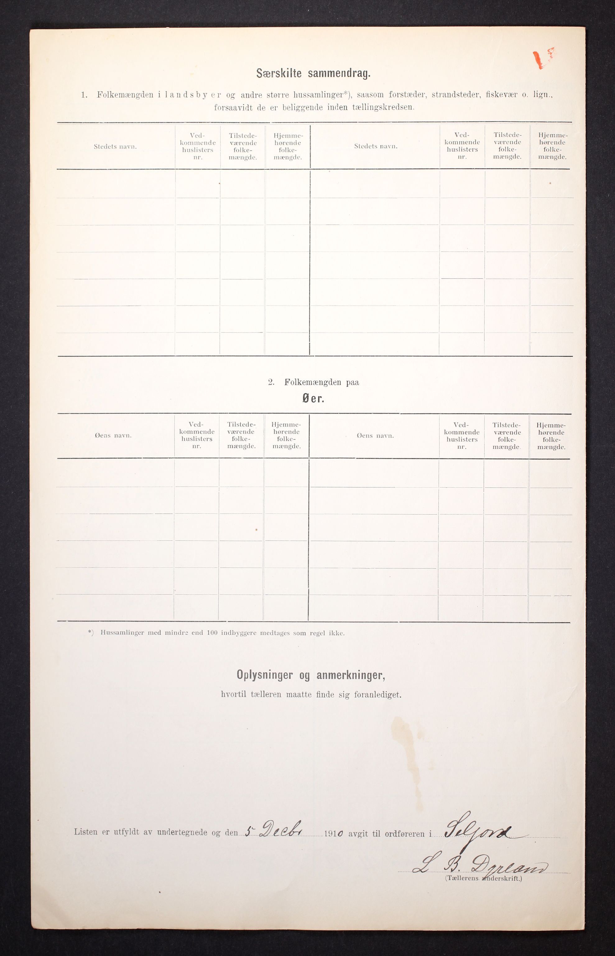 RA, Folketelling 1910 for 0828 Seljord herred, 1910, s. 9