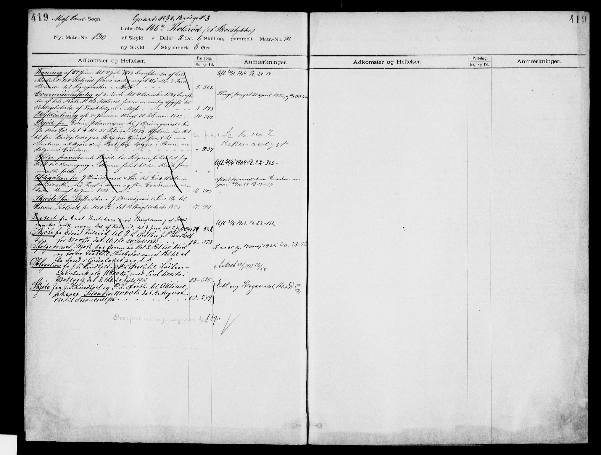 Moss sorenskriveri, SAO/A-10168: Panteregister nr. IV 3b, 1769-1926, s. 419