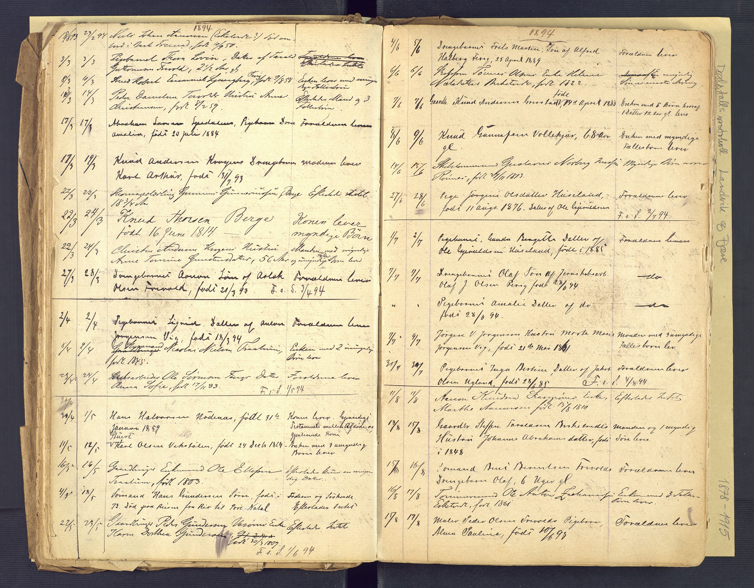 Landvik og Fjære lensmannskontor, AV/SAK-1241-0027/F/Fe/L0001: Dødsfallsprotokoll Landvik og Fjære nr 137, 1878-1915