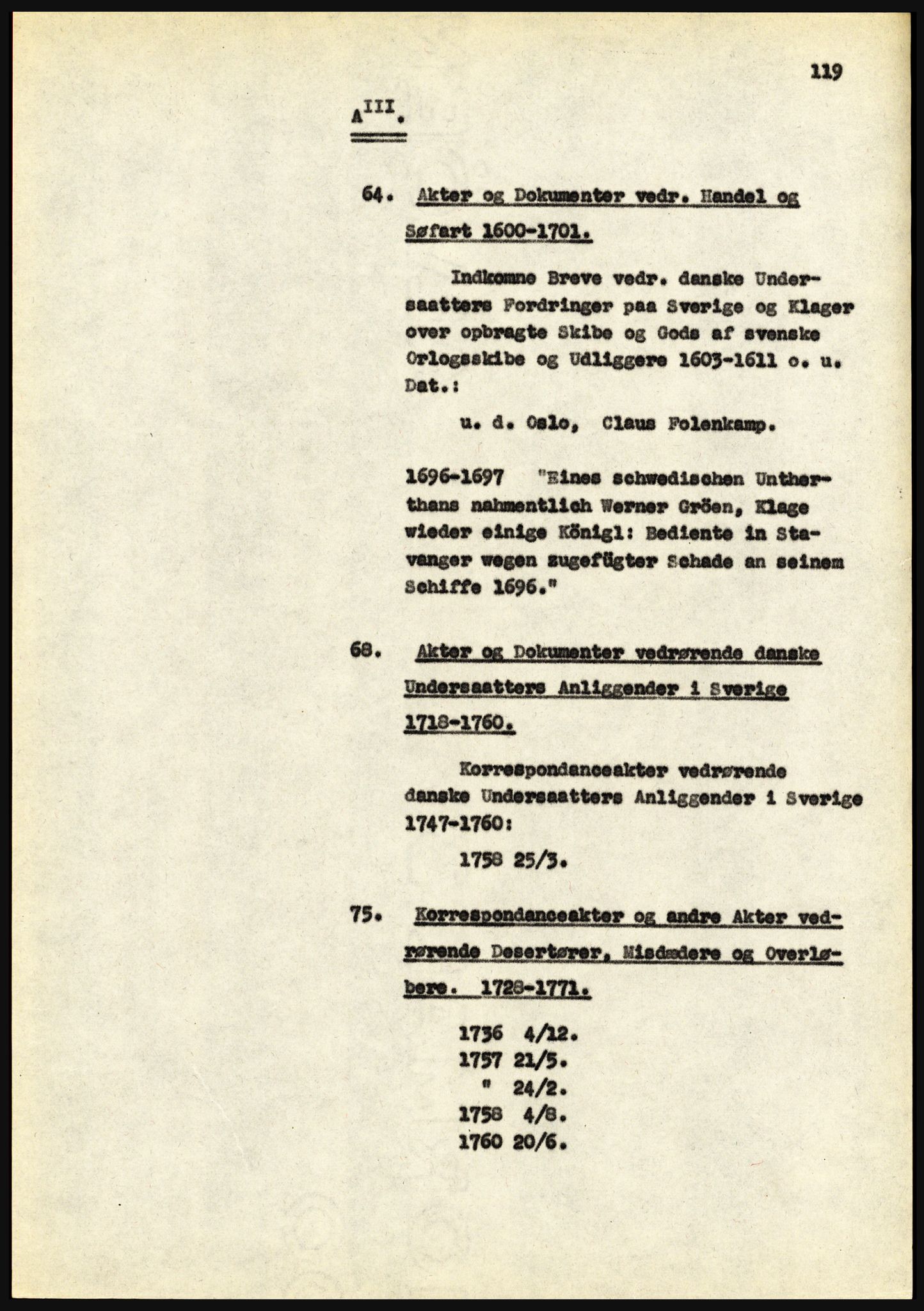 Riksarkivet, Seksjon for eldre arkiv og spesialsamlinger, AV/RA-EA-6797/H/Ha, 1953, s. 119