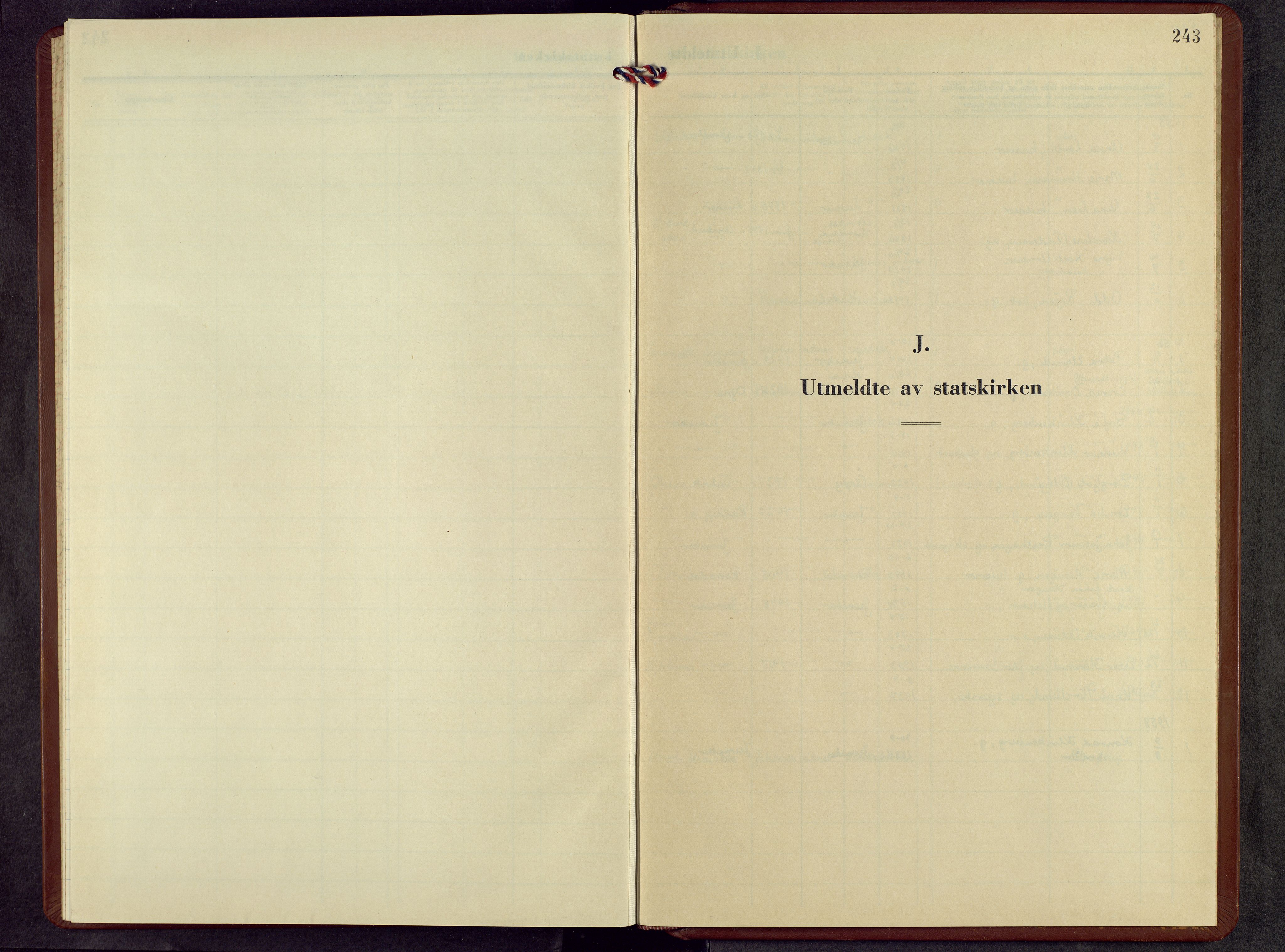 Jevnaker prestekontor, SAH/PREST-116/H/Ha/Hab/L0008: Klokkerbok nr. 8, 1954-1969, s. 243