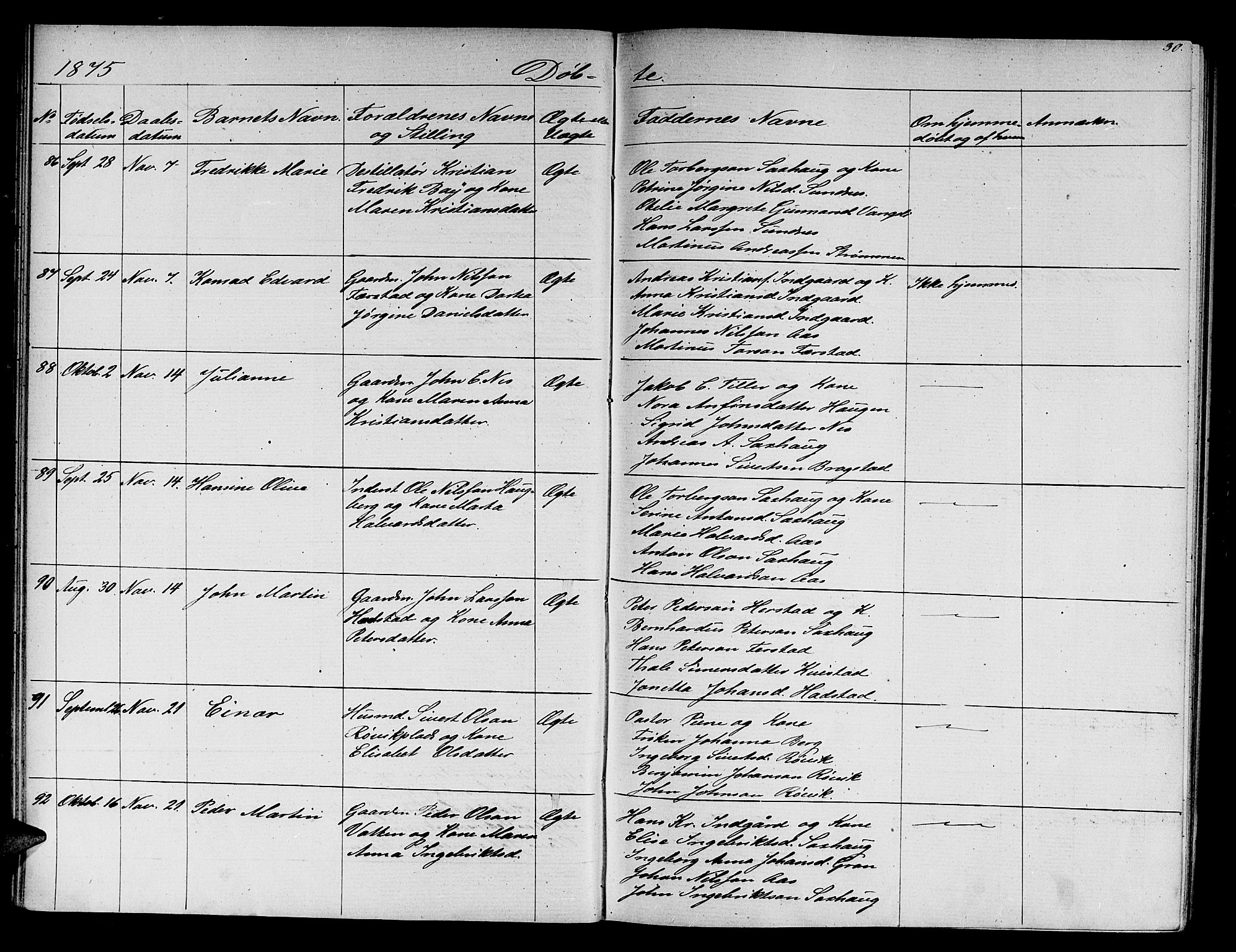 Ministerialprotokoller, klokkerbøker og fødselsregistre - Nord-Trøndelag, AV/SAT-A-1458/730/L0300: Klokkerbok nr. 730C03, 1872-1879, s. 30