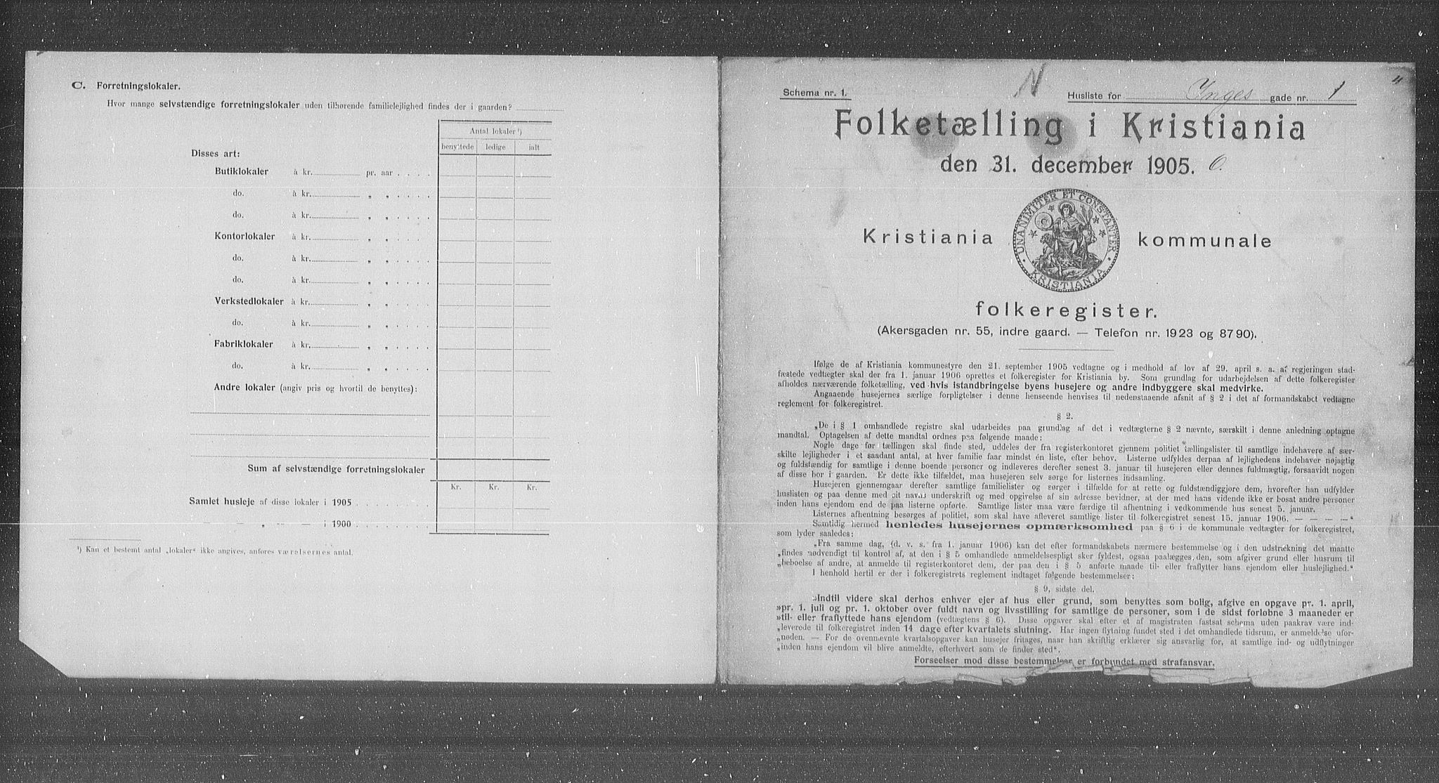 OBA, Kommunal folketelling 31.12.1905 for Kristiania kjøpstad, 1905, s. 23127