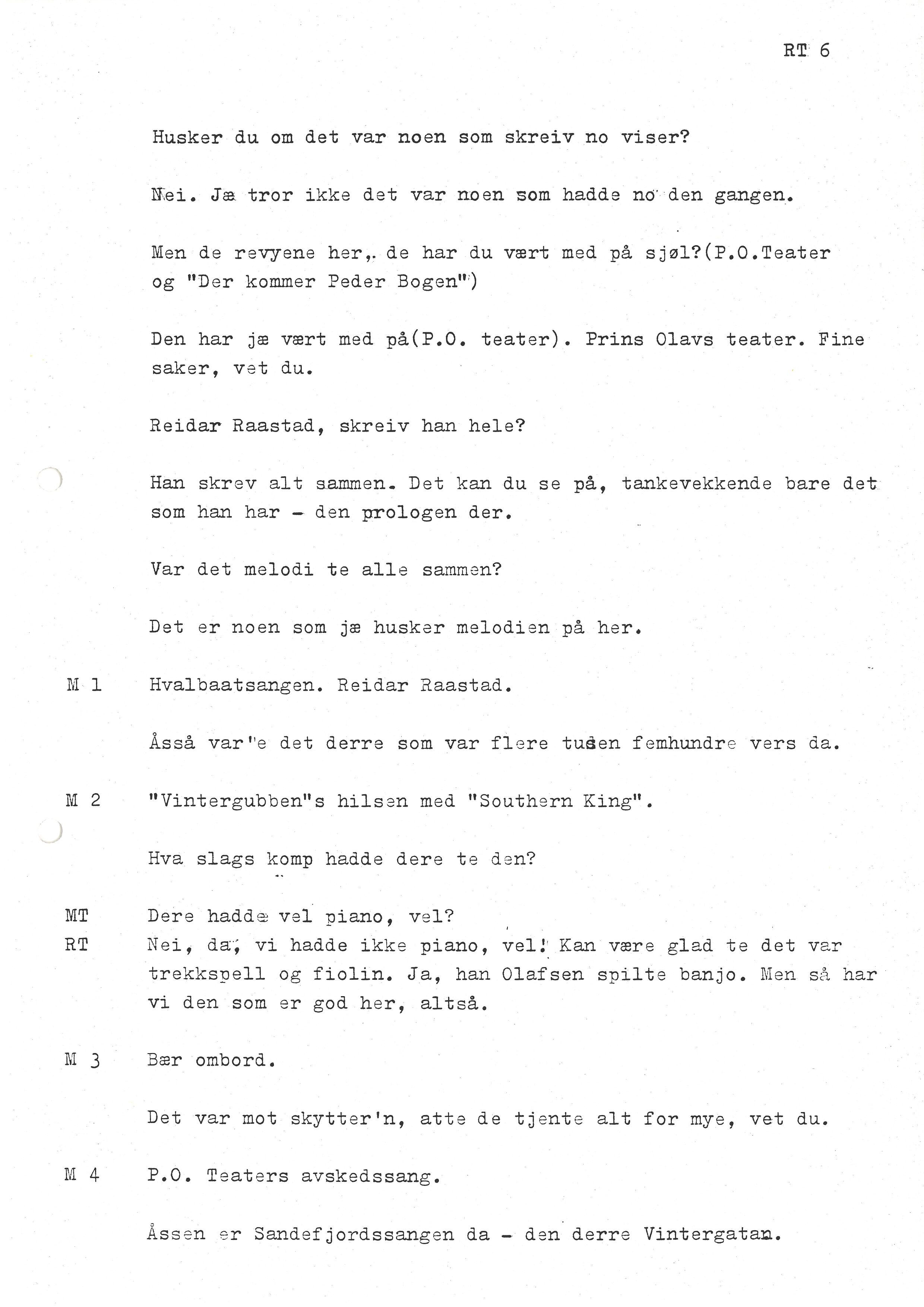 Sa 16 - Folkemusikk fra Vestfold, Gjerdesamlingen, VEMU/A-1868/I/L0001: Informantregister med intervjunedtegnelser, 1979-1986