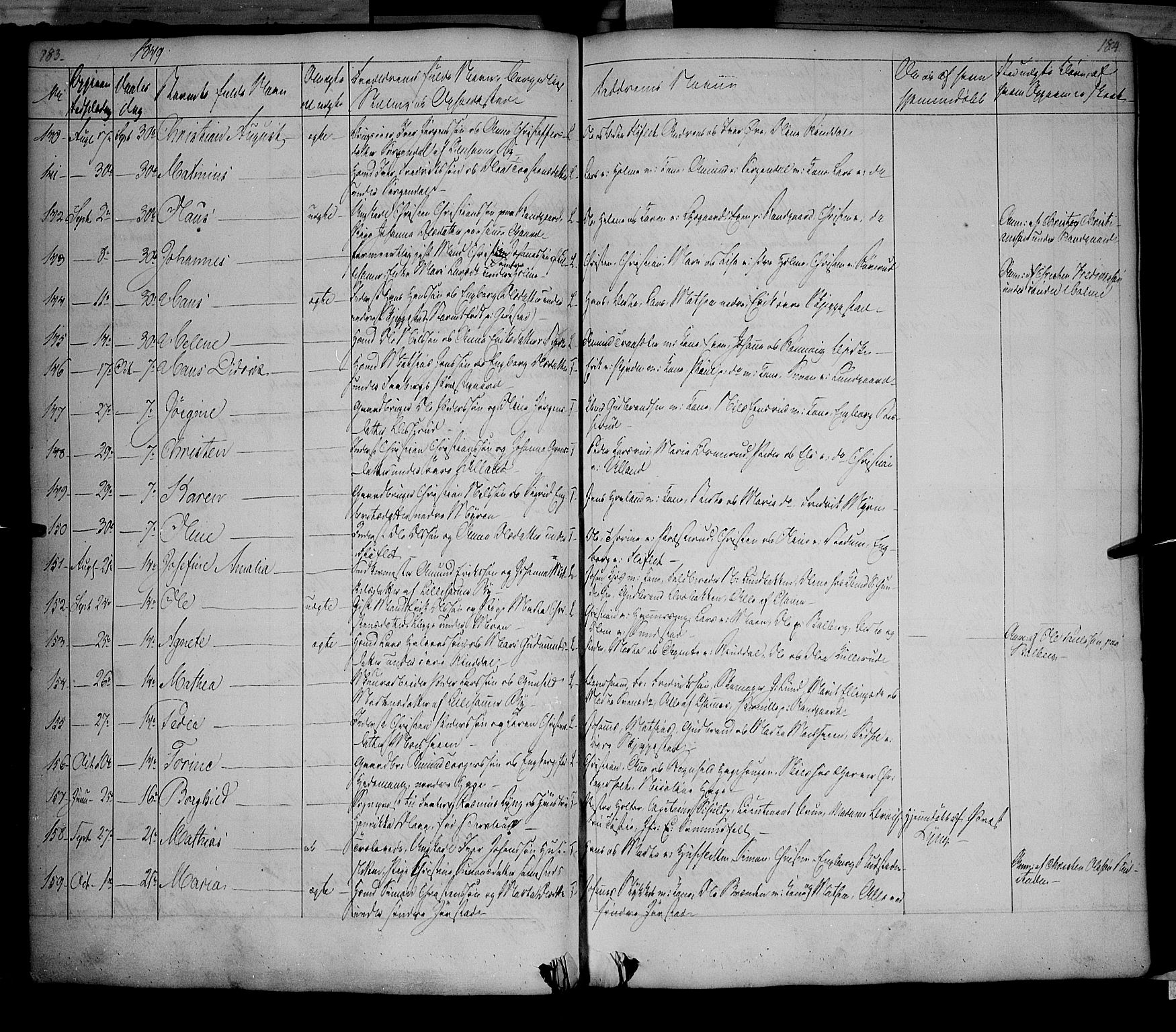 Fåberg prestekontor, AV/SAH-PREST-086/H/Ha/Haa/L0005: Ministerialbok nr. 5, 1836-1854, s. 183-184