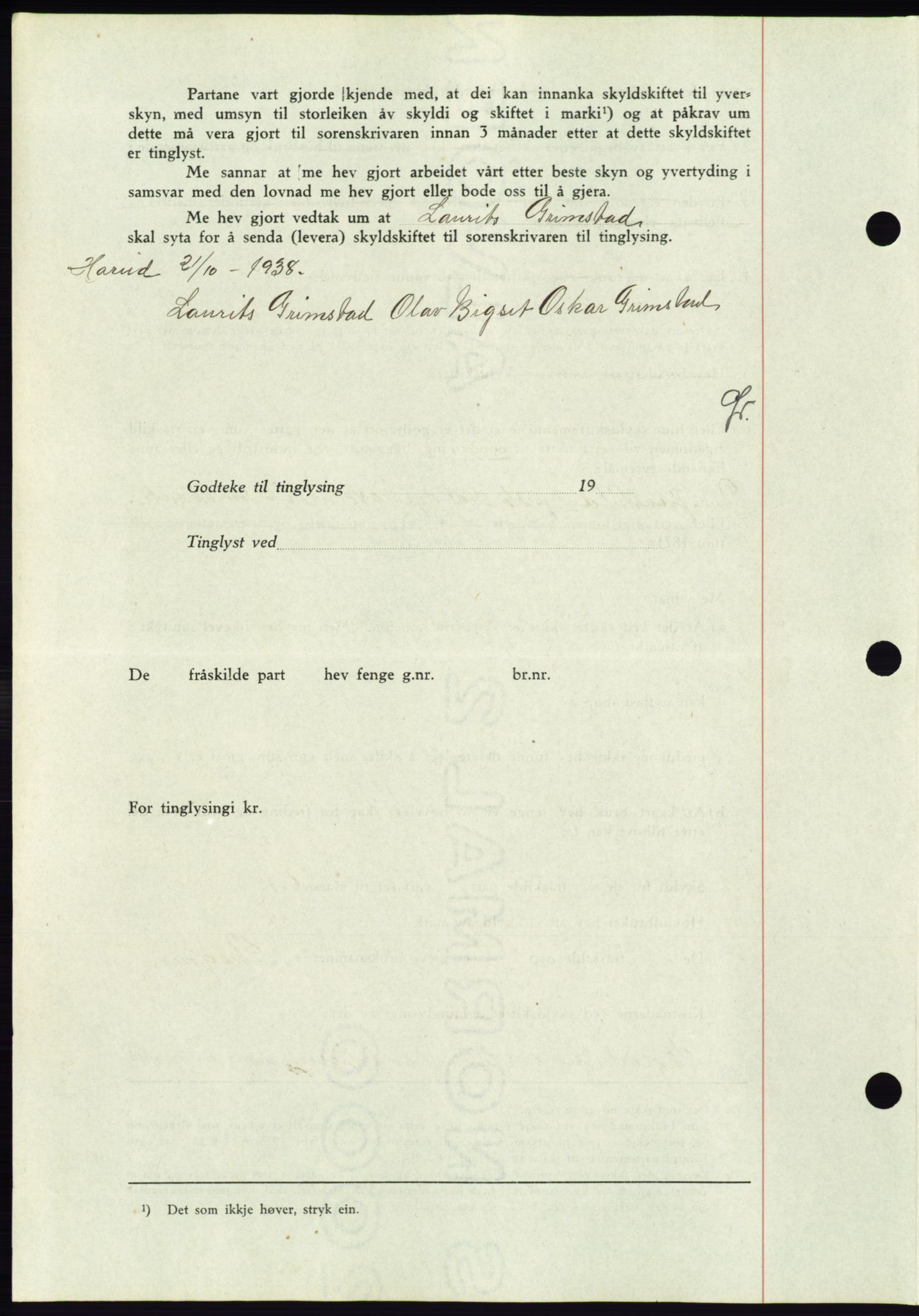 Søre Sunnmøre sorenskriveri, AV/SAT-A-4122/1/2/2C/L0066: Pantebok nr. 60, 1938-1938, Dagboknr: 1543/1938