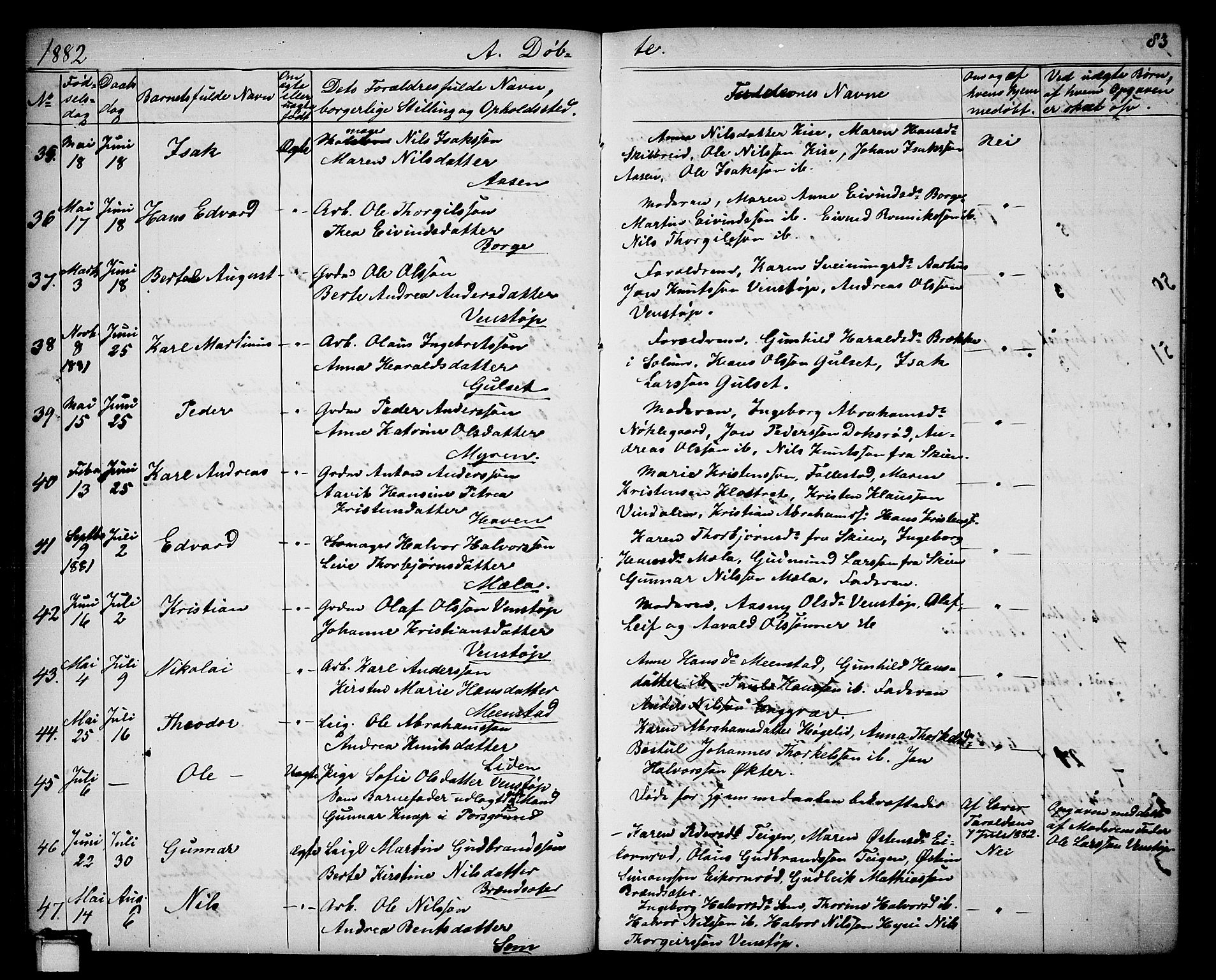 Gjerpen kirkebøker, AV/SAKO-A-265/G/Ga/L0001: Klokkerbok nr. I 1, 1864-1882, s. 83