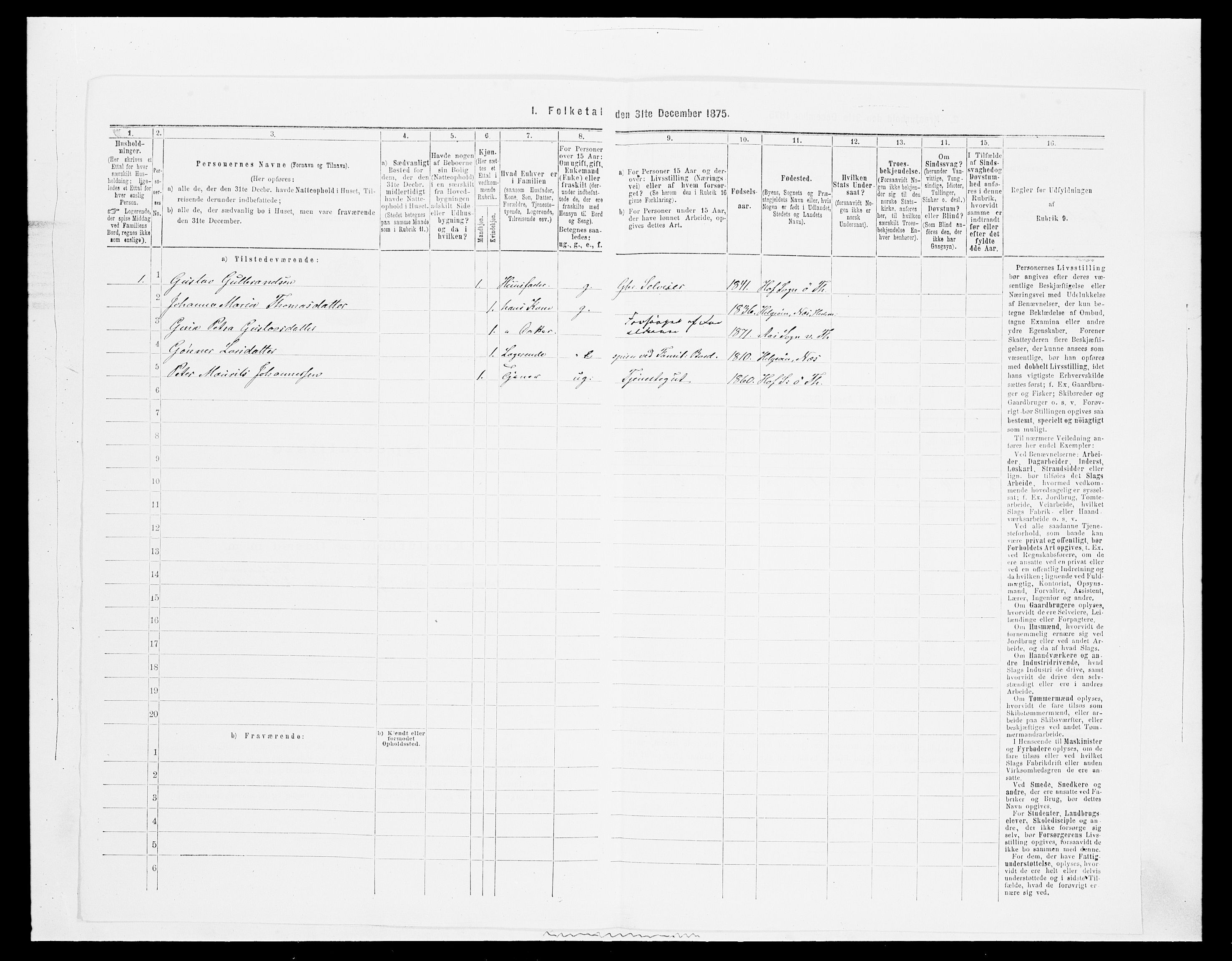 SAH, Folketelling 1875 for 0529P Vestre Toten prestegjeld, 1875, s. 573