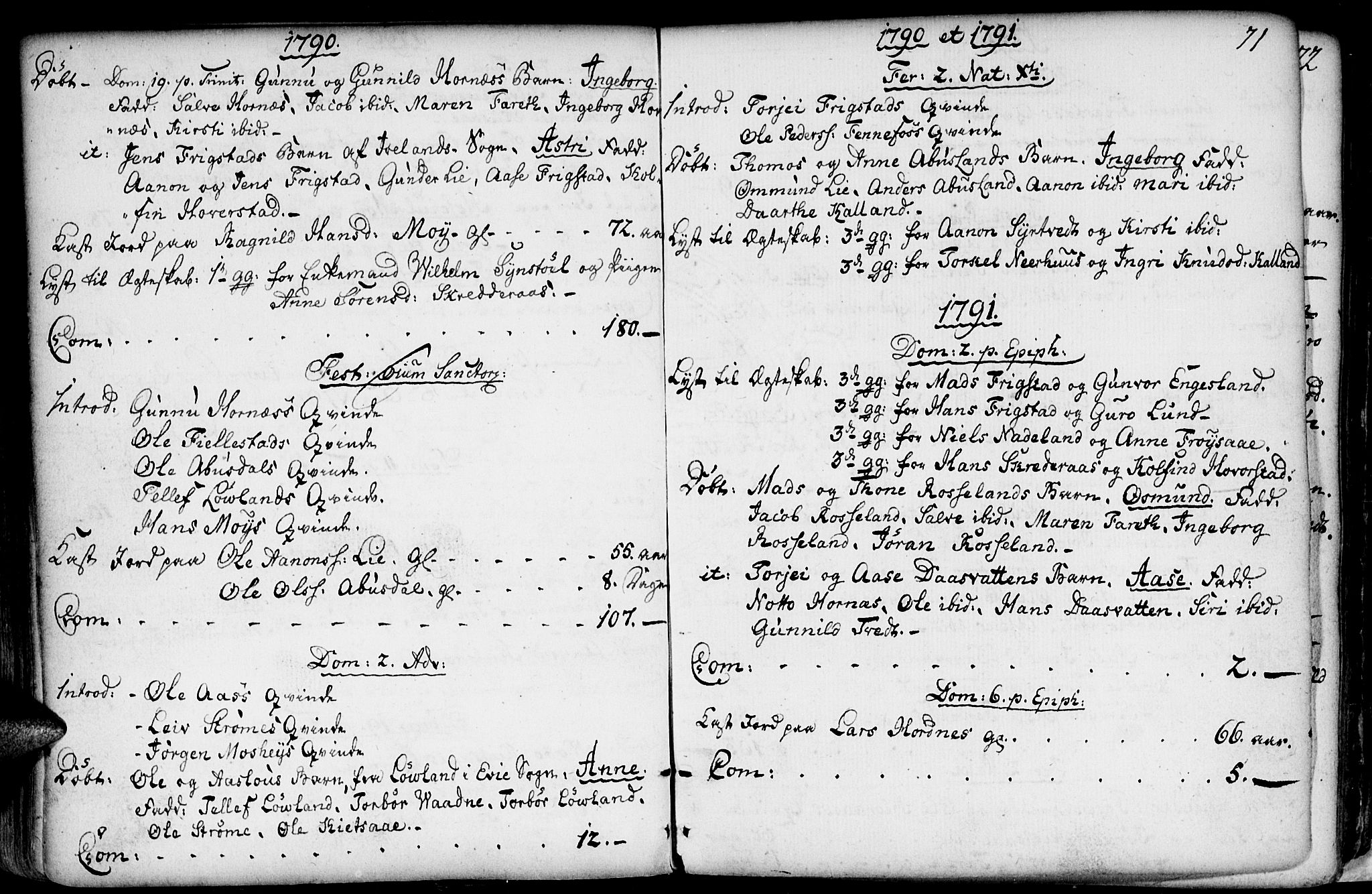 Evje sokneprestkontor, SAK/1111-0008/F/Fa/Fab/L0002: Ministerialbok nr. A 2, 1765-1816, s. 71