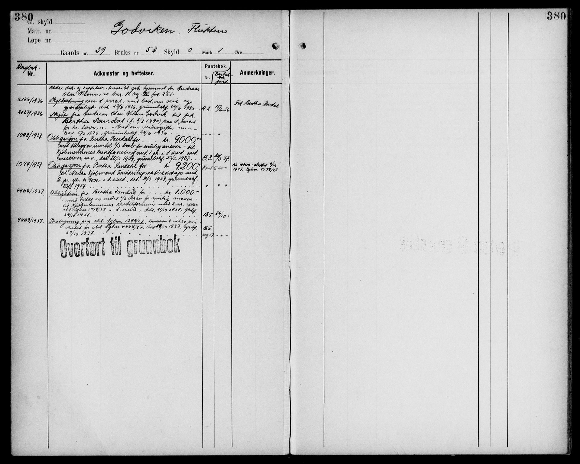 Midhordland sorenskriveri, AV/SAB-A-3001/1/G/Ga/Gab/L0109: Panteregister nr. II.A.b.109, s. 380