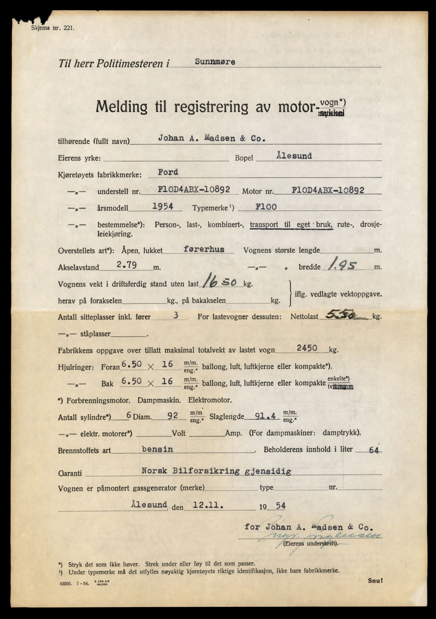 Møre og Romsdal vegkontor - Ålesund trafikkstasjon, AV/SAT-A-4099/F/Fe/L0035: Registreringskort for kjøretøy T 12653 - T 12829, 1927-1998, s. 1756