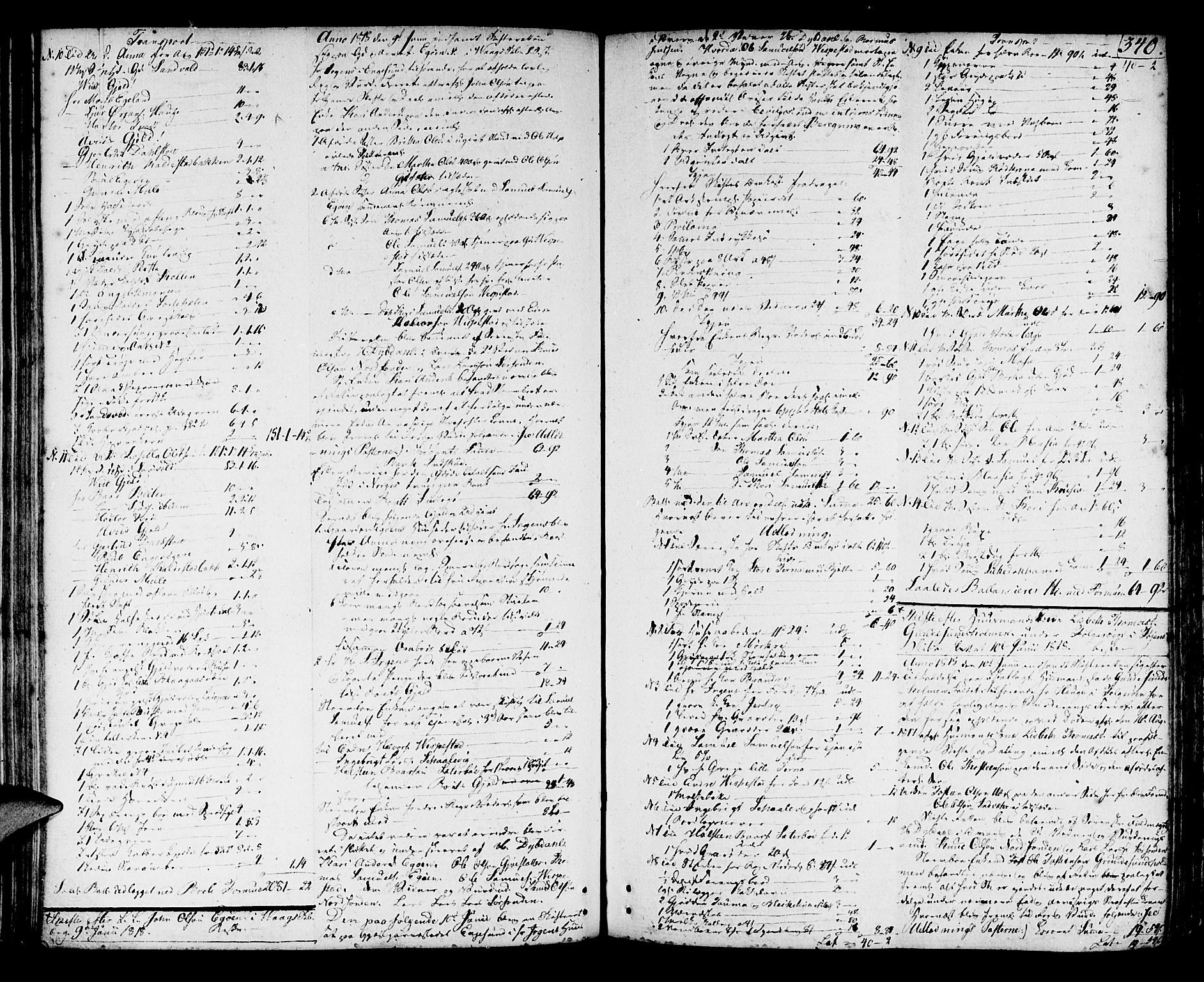 Sunnhordland sorenskrivar, SAB/A-2401/1/H/Ha/Haa/L0013: Skifteprotokollar. Register i protokoll, 1814-1819, s. 339b-340a