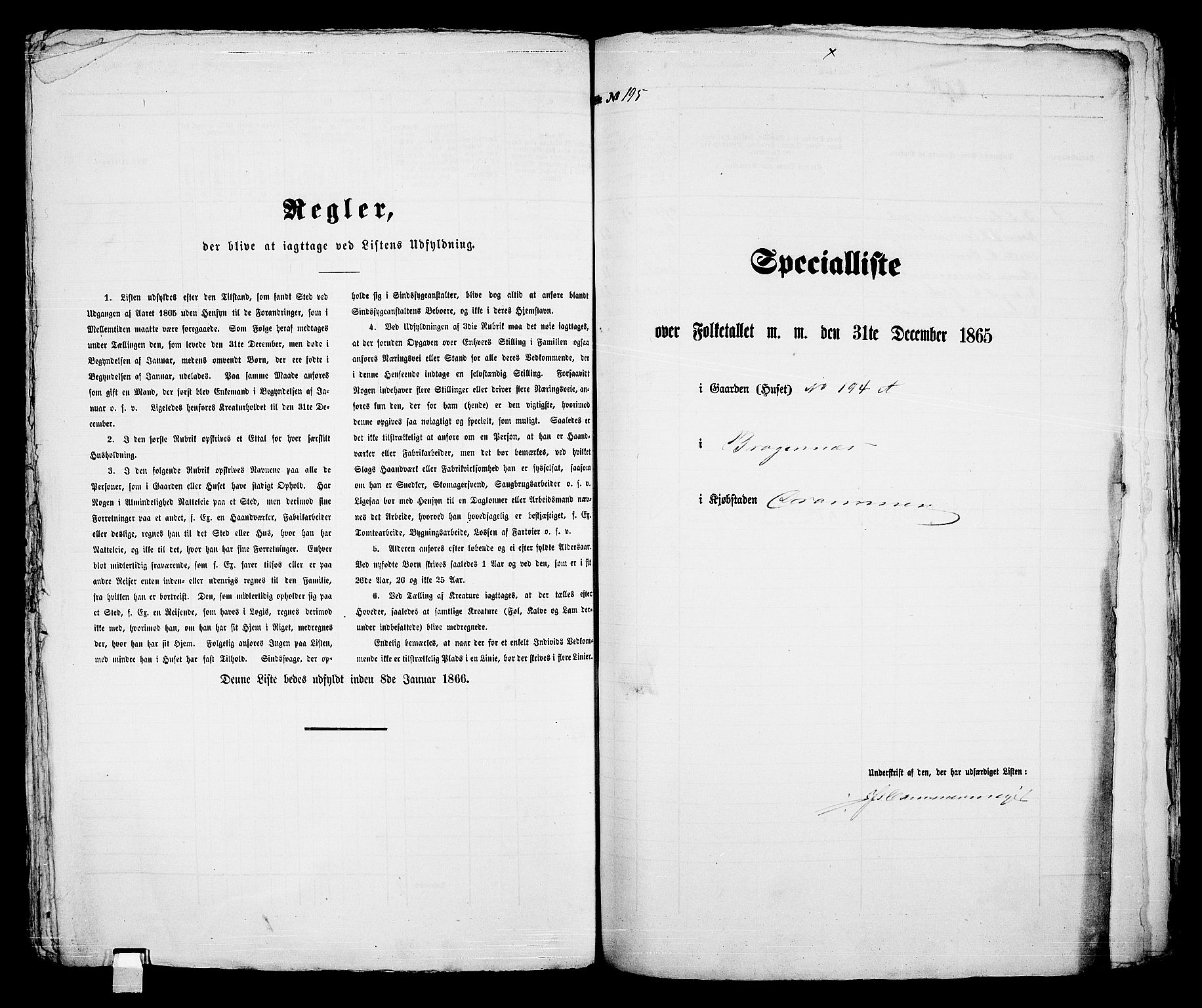 RA, Folketelling 1865 for 0602aB Bragernes prestegjeld i Drammen kjøpstad, 1865, s. 416