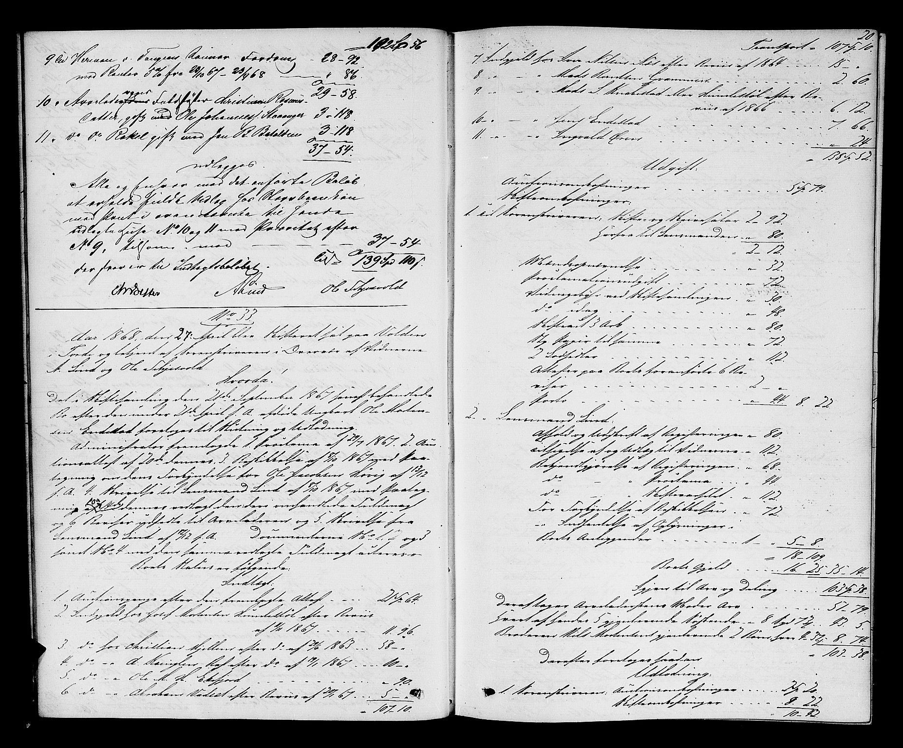Sunnfjord tingrett, AV/SAB-A-3201/1/H/Hd/L0004: Skifteutlodningsprotokoll, 1868-1874, s. 19b-20a