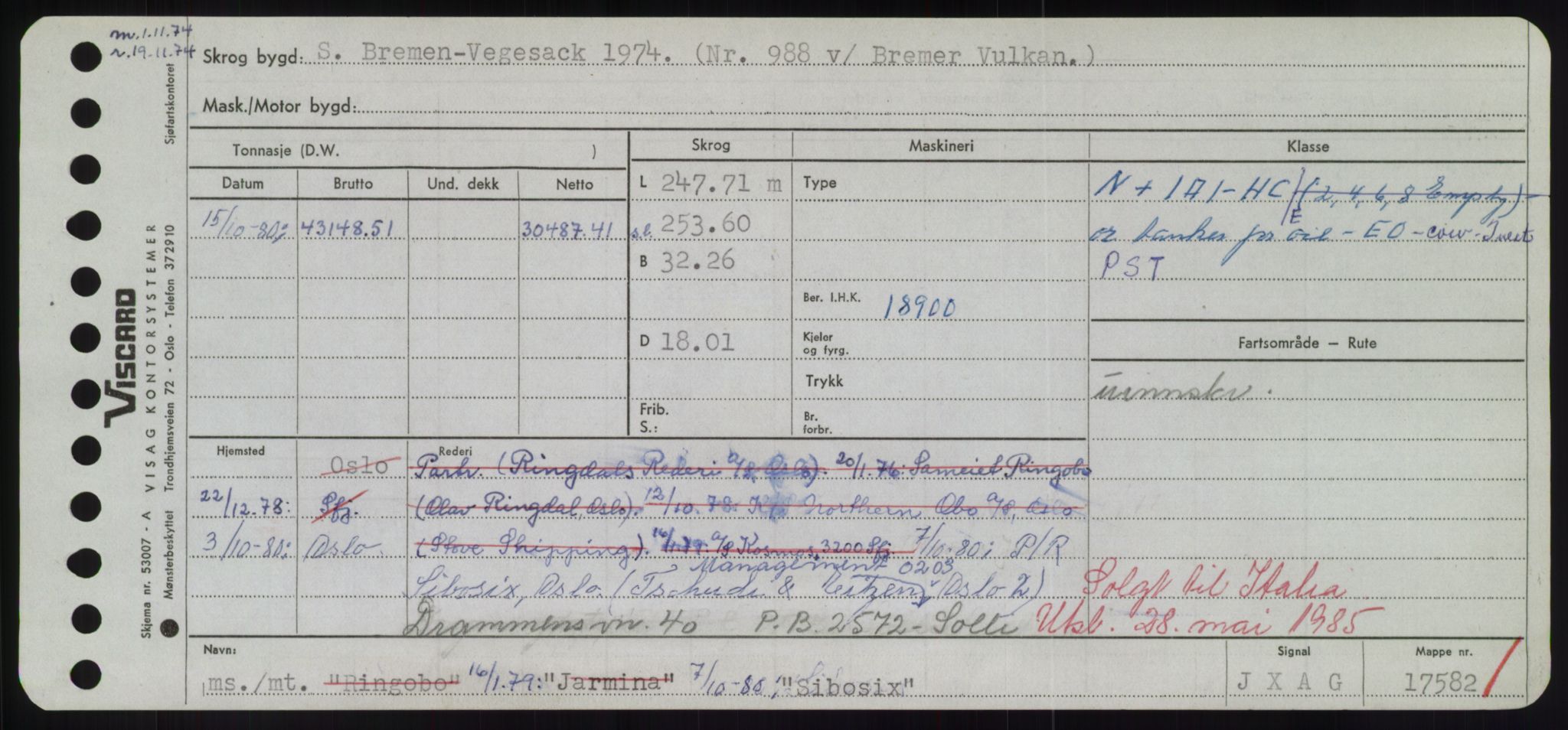 Sjøfartsdirektoratet med forløpere, Skipsmålingen, RA/S-1627/H/Hd/L0033: Fartøy, Sevi-Sjø, s. 33