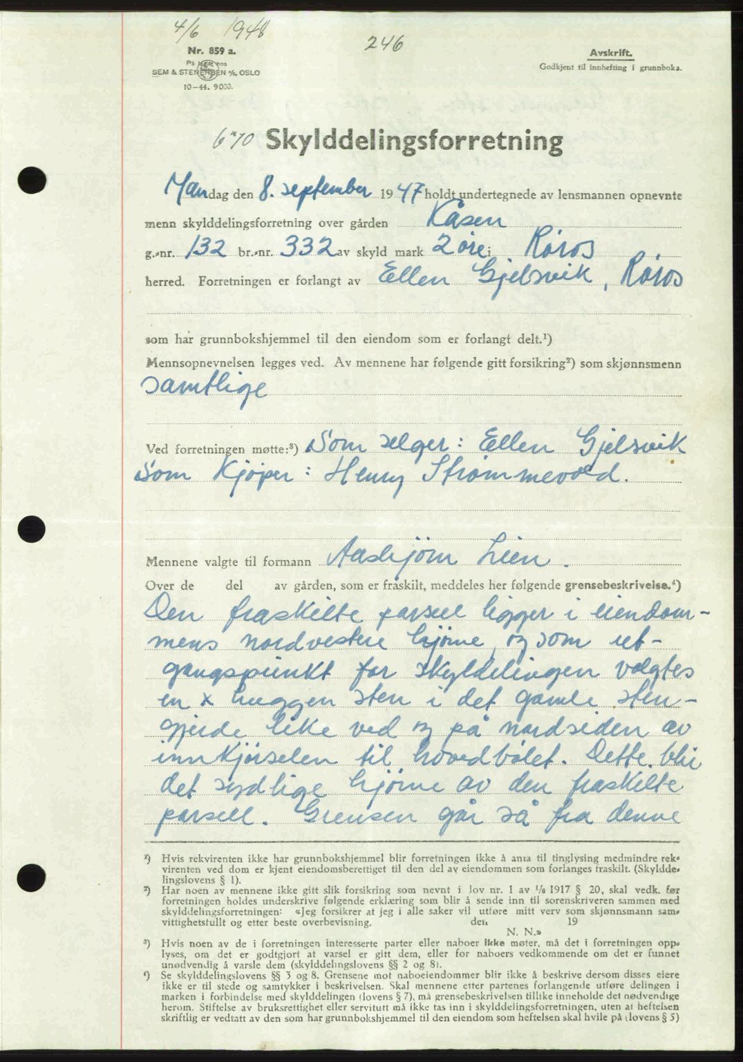 Gauldal sorenskriveri, SAT/A-0014/1/2/2C: Pantebok nr. A6, 1948-1948, Dagboknr: 670/1948
