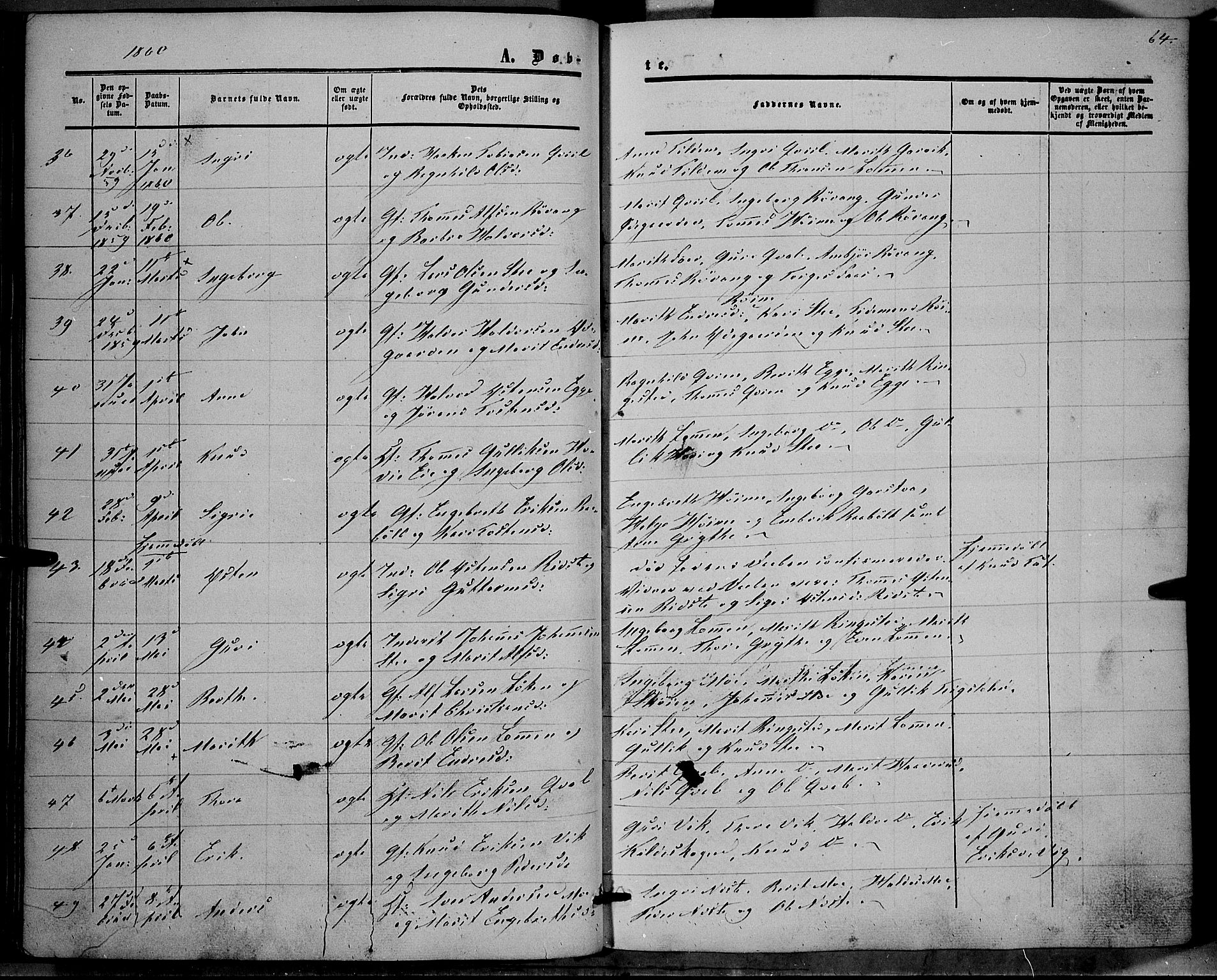 Vestre Slidre prestekontor, AV/SAH-PREST-136/H/Ha/Haa/L0002: Ministerialbok nr. 2, 1856-1864, s. 64