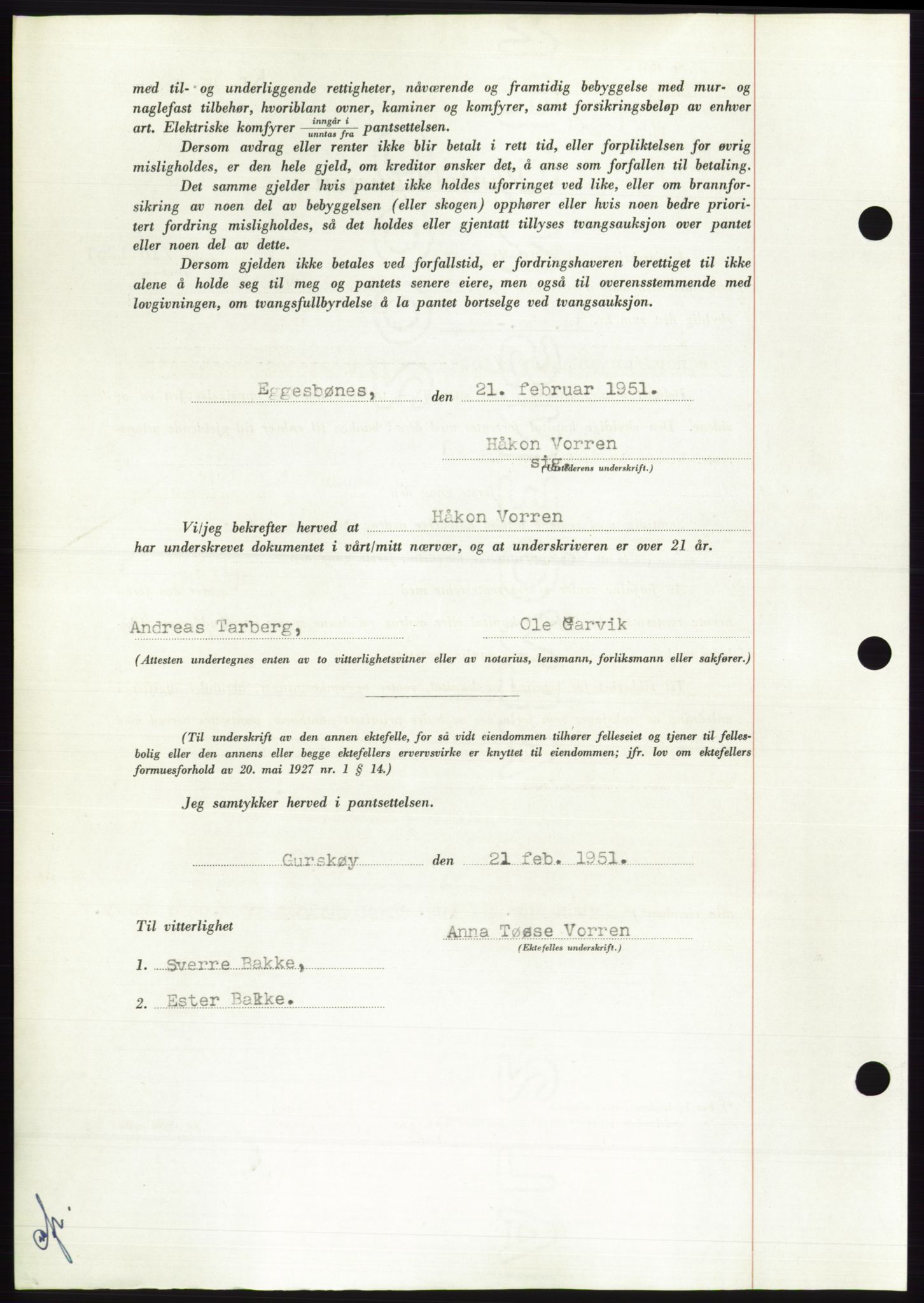 Søre Sunnmøre sorenskriveri, AV/SAT-A-4122/1/2/2C/L0119: Pantebok nr. 7B, 1950-1951, Dagboknr: 467/1951