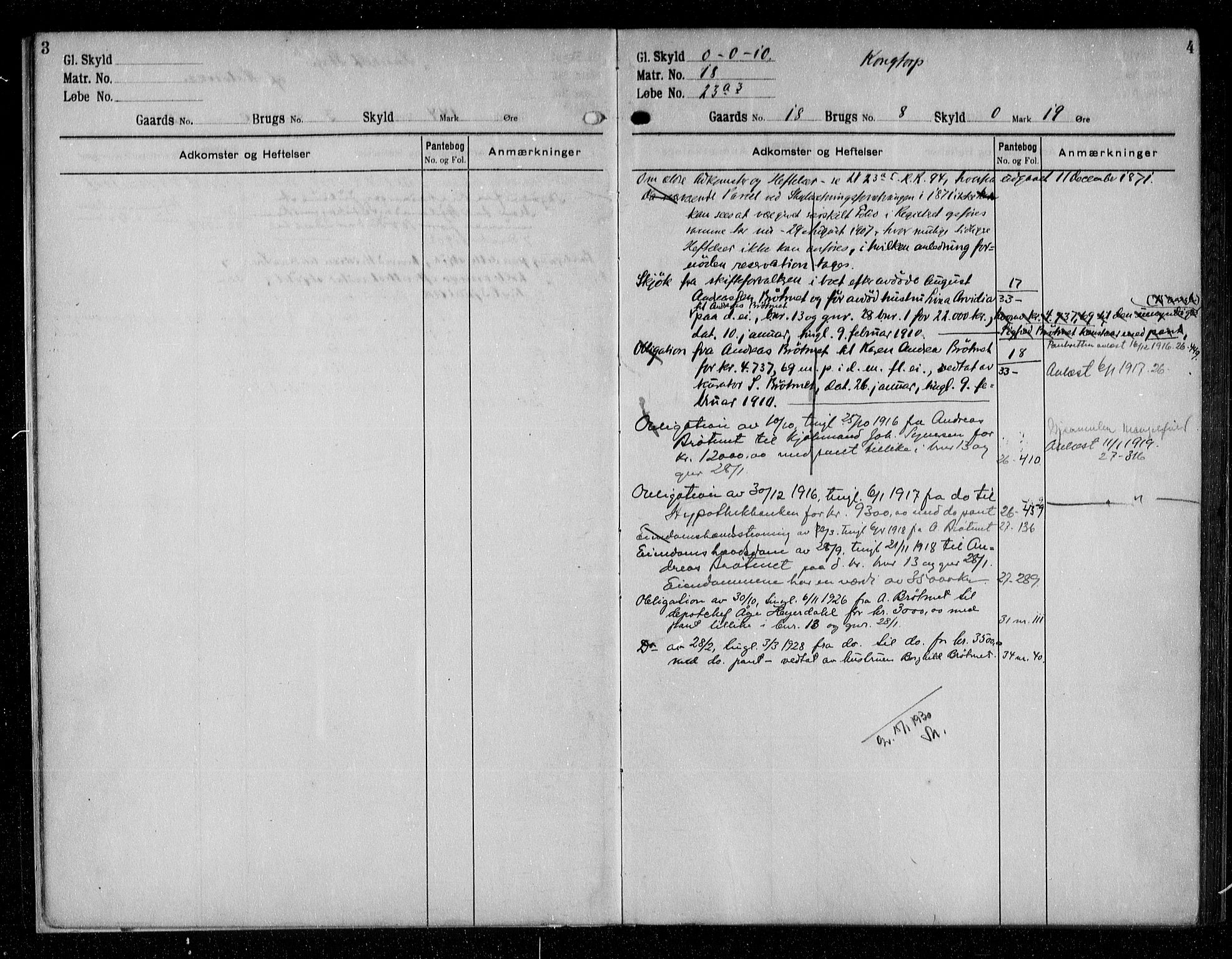 Nes tingrett, SAO/A-10548/G/Ga/Gab/Gaba/L0017: Panteregister nr. I 17, s. 3-4