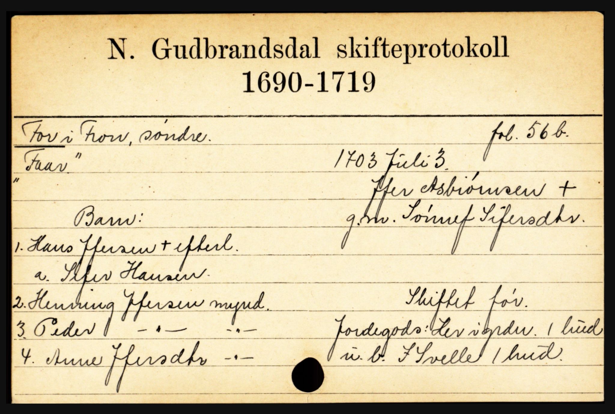 Sør-Gudbrandsdal tingrett, SAH/TING-004/J, 1658-1885, s. 3001