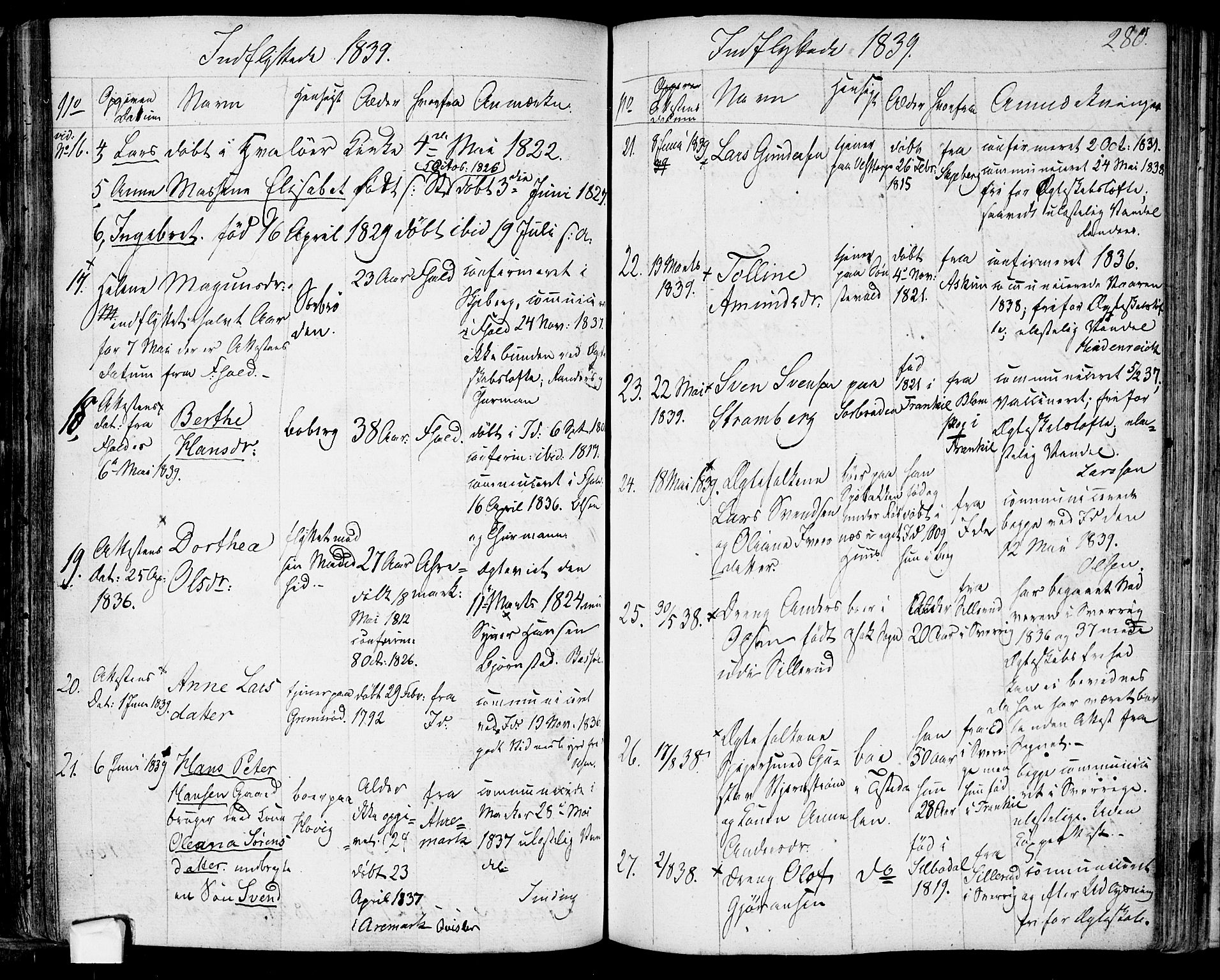 Berg prestekontor Kirkebøker, AV/SAO-A-10902/F/Fa/L0003: Ministerialbok nr. I 3, 1832-1842, s. 280