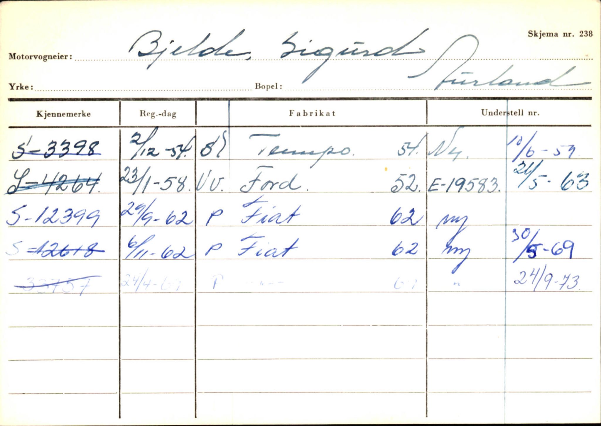 Statens vegvesen, Sogn og Fjordane vegkontor, AV/SAB-A-5301/4/F/L0125: Eigarregister Sogndal V-Å. Aurland A-Å. Fjaler A-N, 1945-1975, s. 454