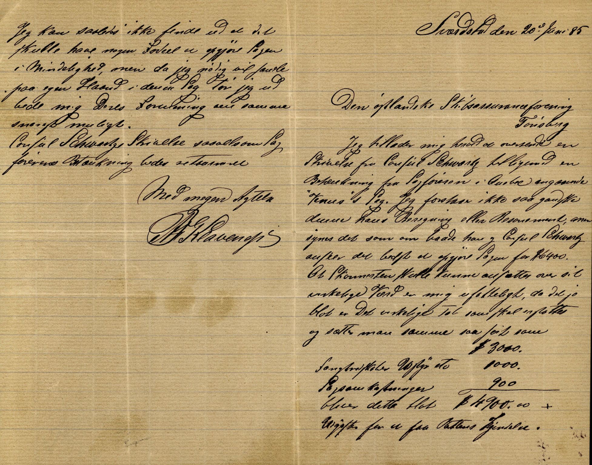 Pa 63 - Østlandske skibsassuranceforening, VEMU/A-1079/G/Ga/L0017/0014: Havaridokumenter / Petrus, Vera, Venus, Iphigenia, Jarlsberg, Harmonia, 1884, s. 48