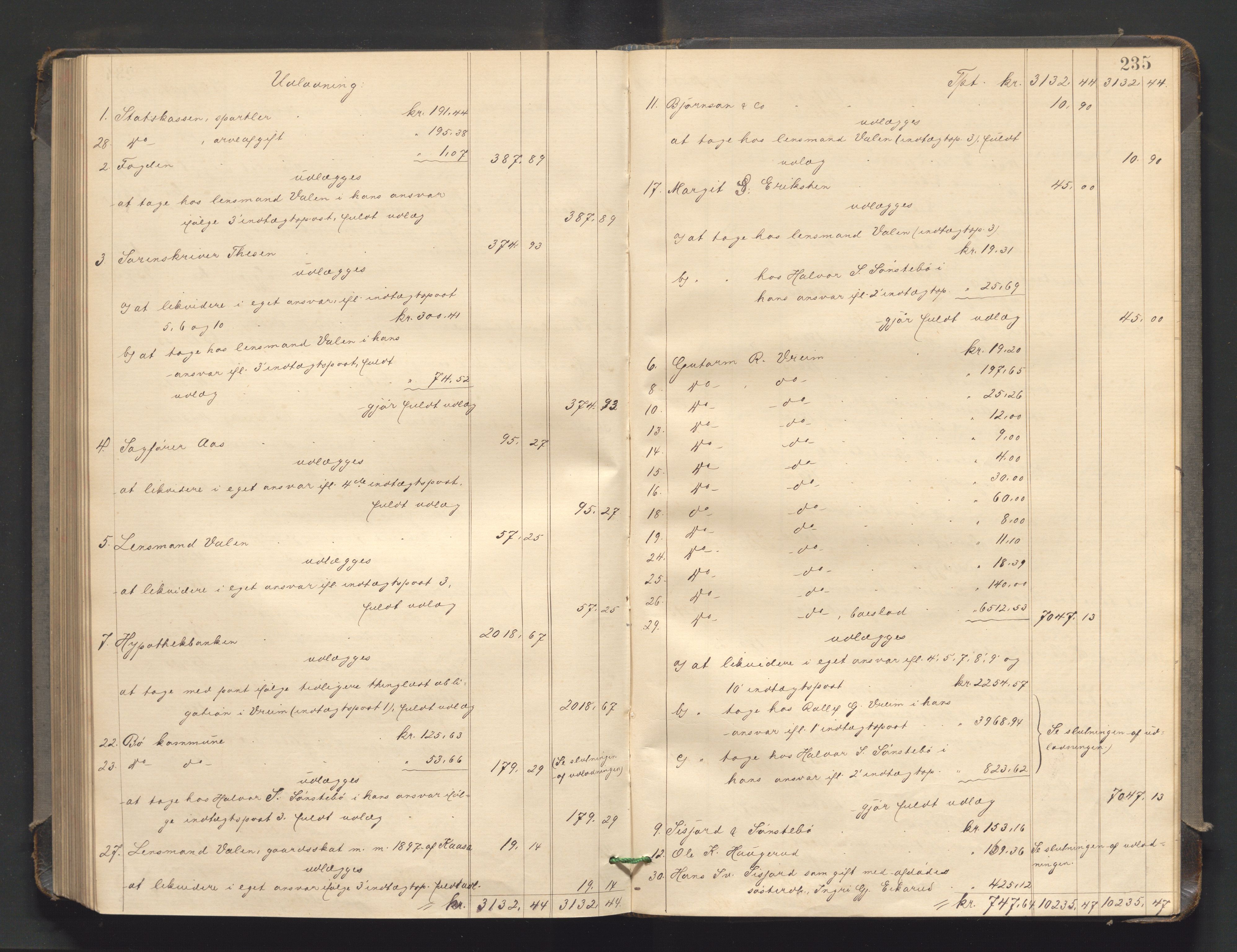 Nedre Telemark sorenskriveri, AV/SAKO-A-135/H/Hb/Hbe/L0004: Skifteutlodningsprotokoll, 1892-1898, s. 234b-235a