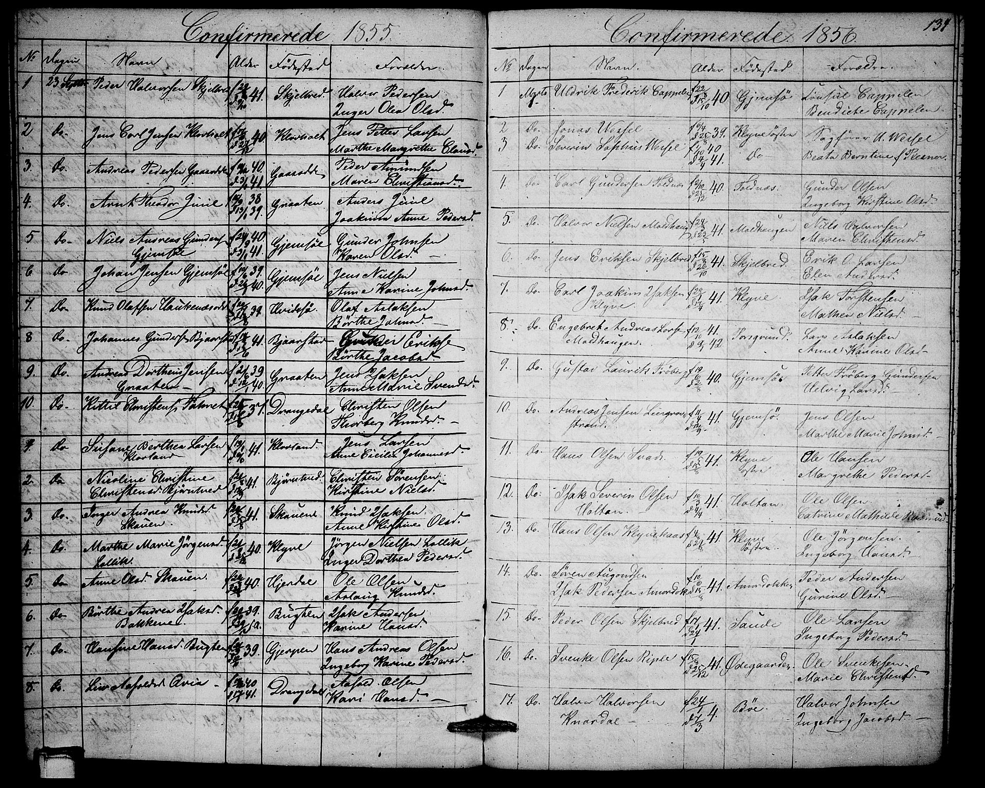 Solum kirkebøker, AV/SAKO-A-306/G/Ga/L0003: Klokkerbok nr. I 3, 1848-1859, s. 134