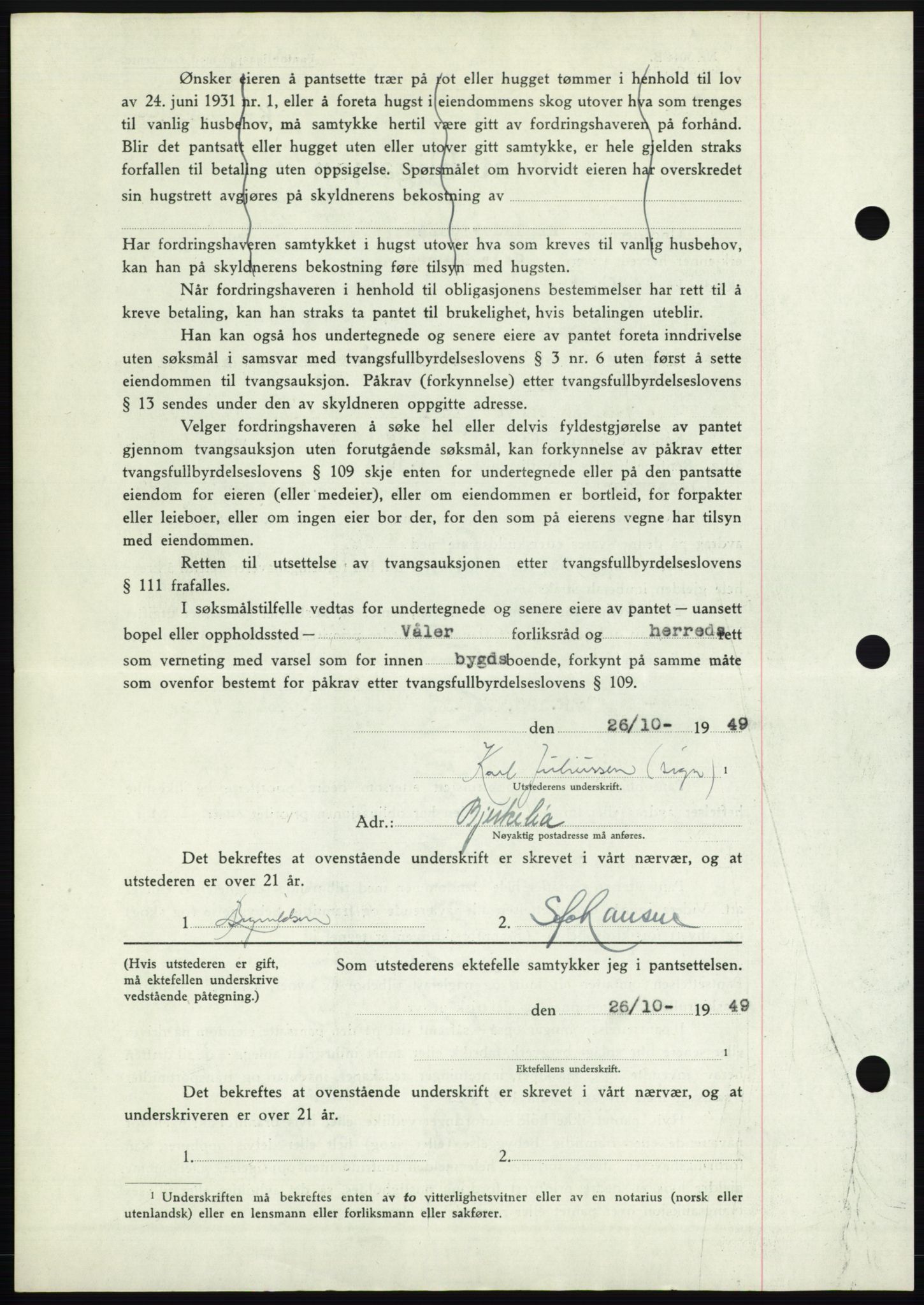 Moss sorenskriveri, SAO/A-10168: Pantebok nr. B23, 1949-1950, Dagboknr: 3292/1949