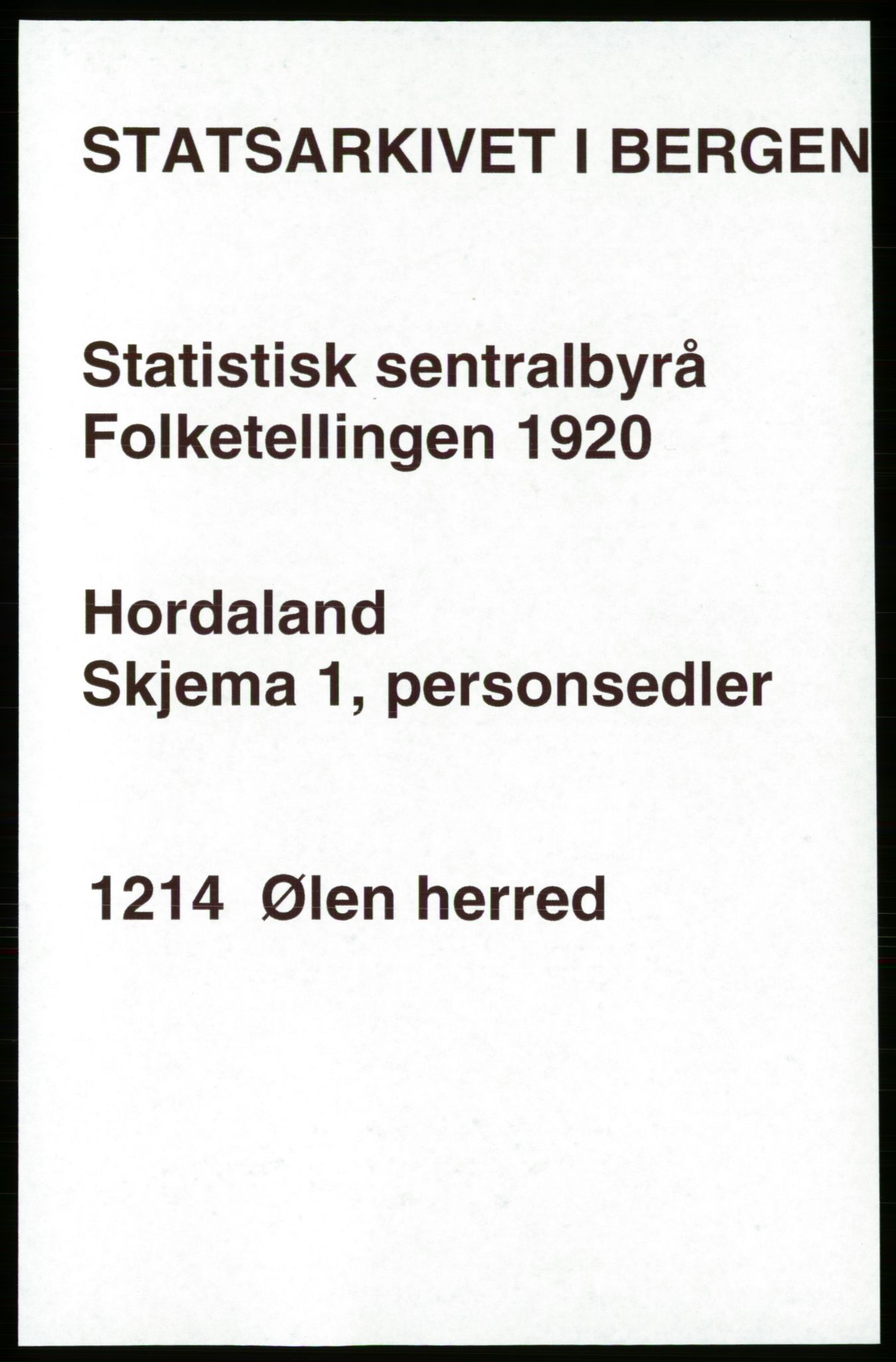 SAB, Folketelling 1920 for 1214 Ølen herred, 1920, s. 745