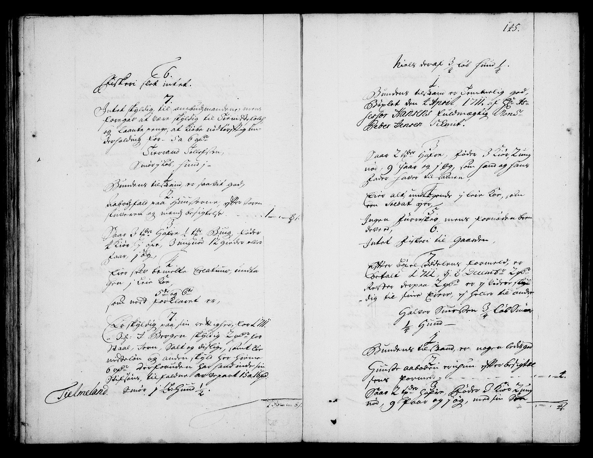 Rentekammeret inntil 1814, Realistisk ordnet avdeling, AV/RA-EA-4070/On/L0003: [Jj 4]: Kommisjonsforretning over Vilhelm Hanssøns forpaktning av Halsnøy klosters gods, 1712-1722, s. 144b-145a