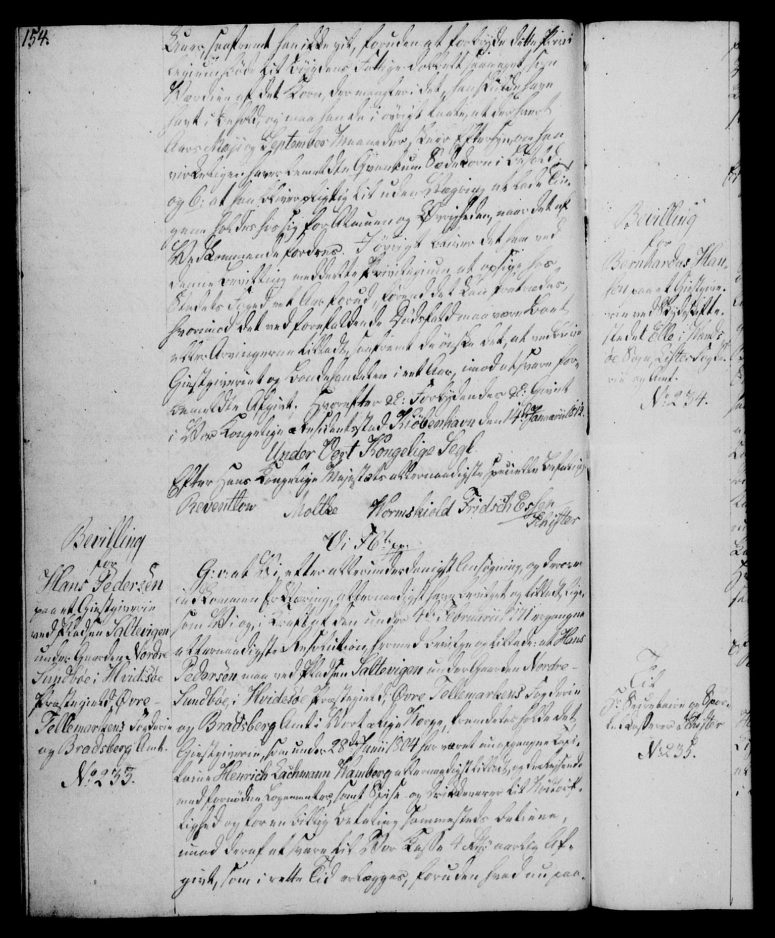 Rentekammeret, Kammerkanselliet, RA/EA-3111/G/Gg/Gga/L0020: Norsk ekspedisjonsprotokoll med register (merket RK 53.20), 1811-1814, s. 154