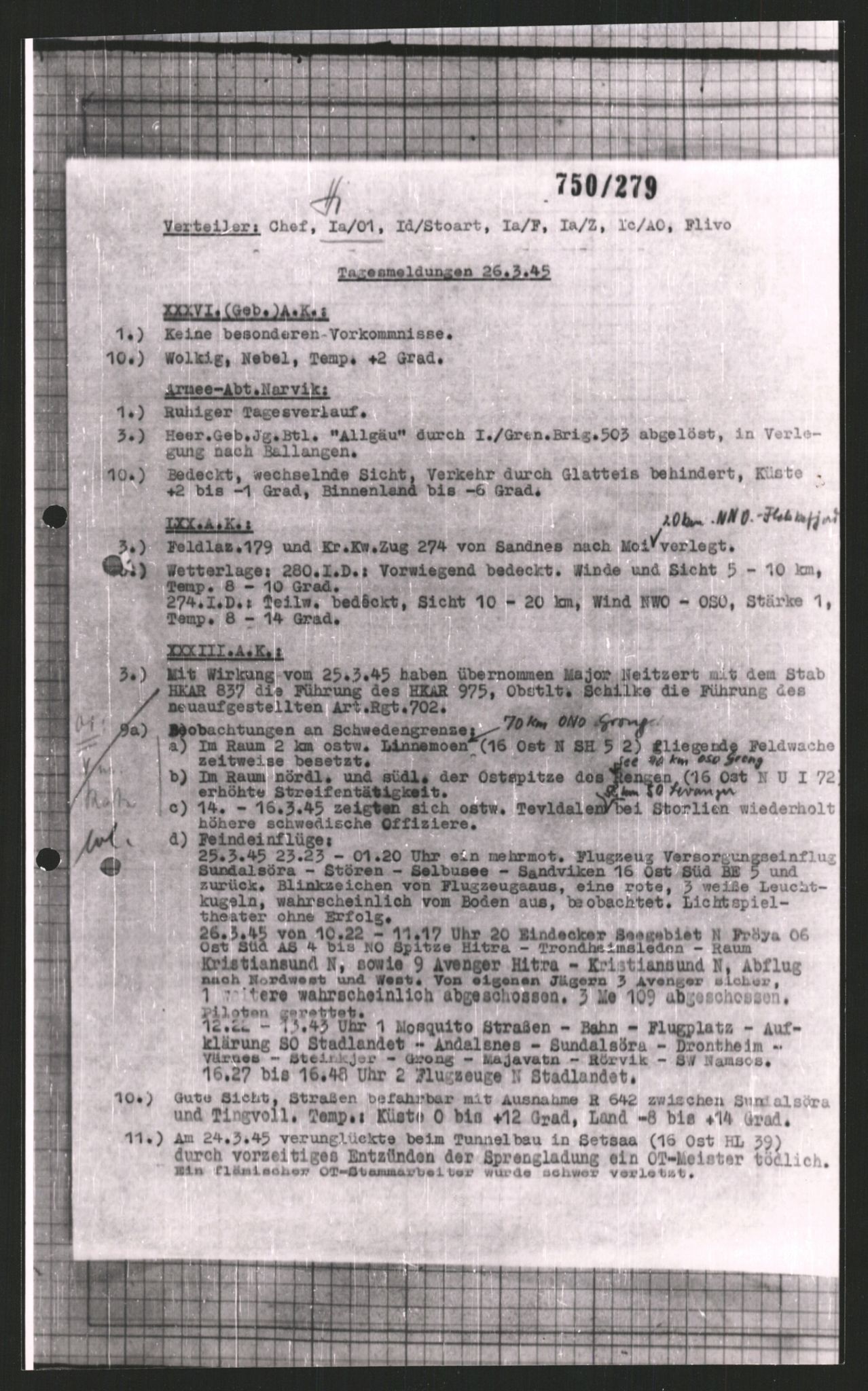 Forsvarets Overkommando. 2 kontor. Arkiv 11.4. Spredte tyske arkivsaker, AV/RA-RAFA-7031/D/Dar/Dara/L0008: Krigsdagbøker for 20. Gebirgs-Armee-Oberkommando (AOK 20), 1945, s. 687