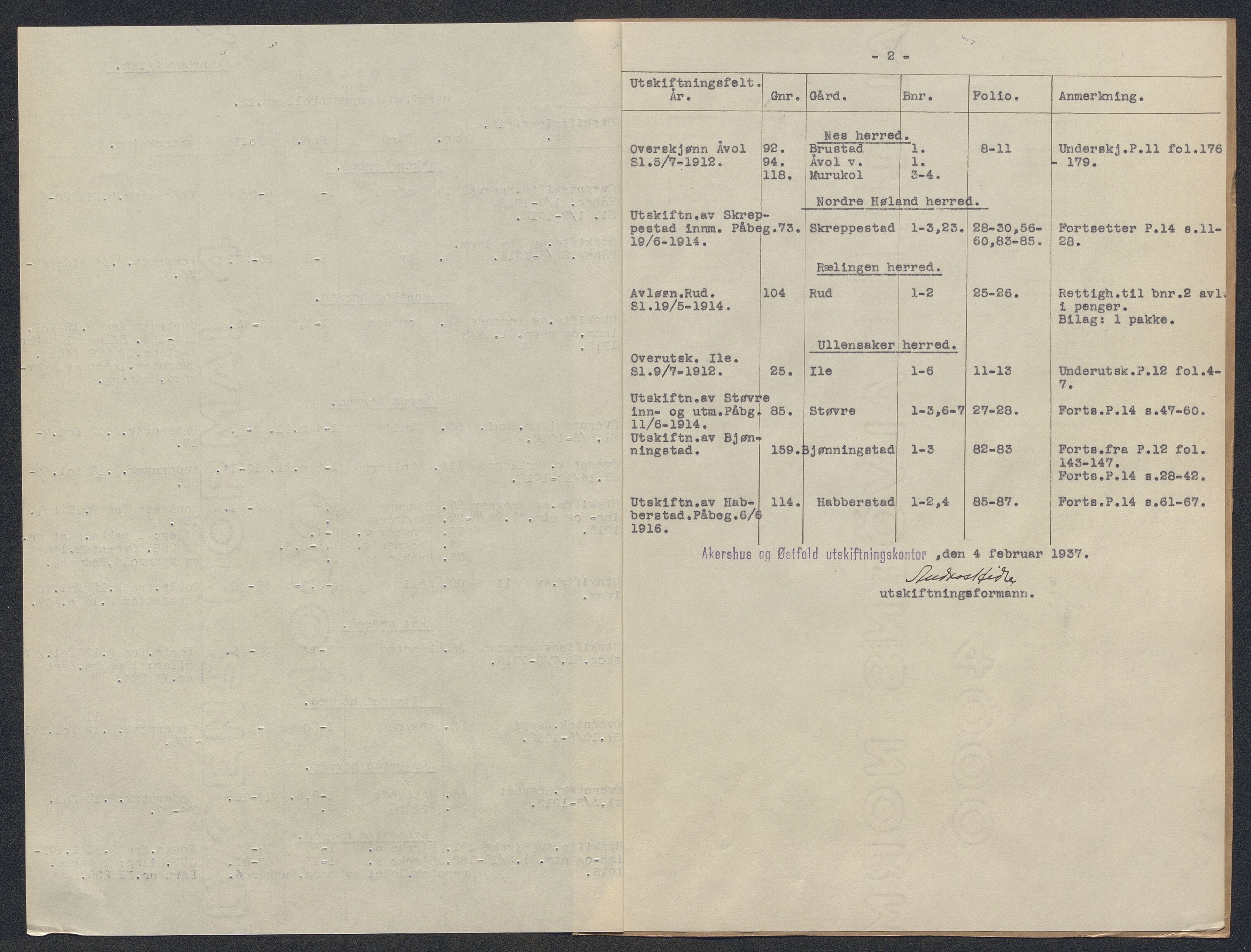 Akershus og Oslo jordskifterett, AV/SAO-A-10121/F/Fa/L0013: Forhandlingsprotokoll, 1912-1916