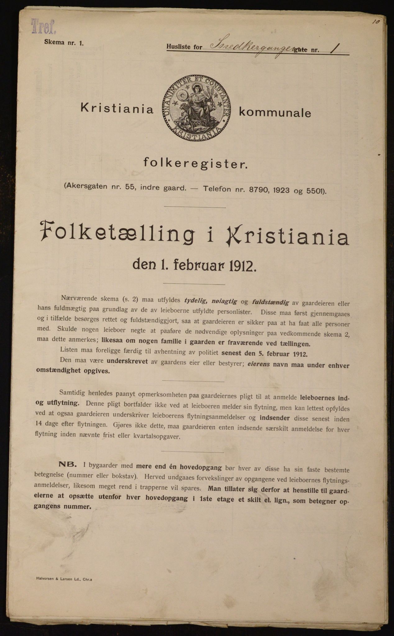 OBA, Kommunal folketelling 1.2.1912 for Kristiania, 1912, s. 98226