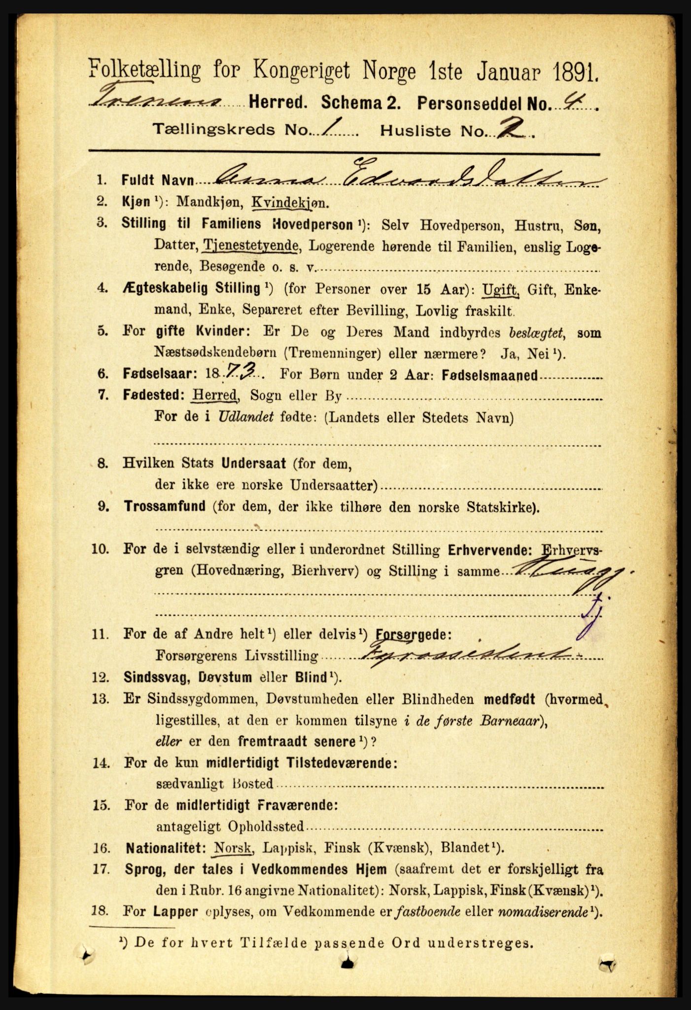RA, Folketelling 1891 for 1835 Træna herred, 1891, s. 96