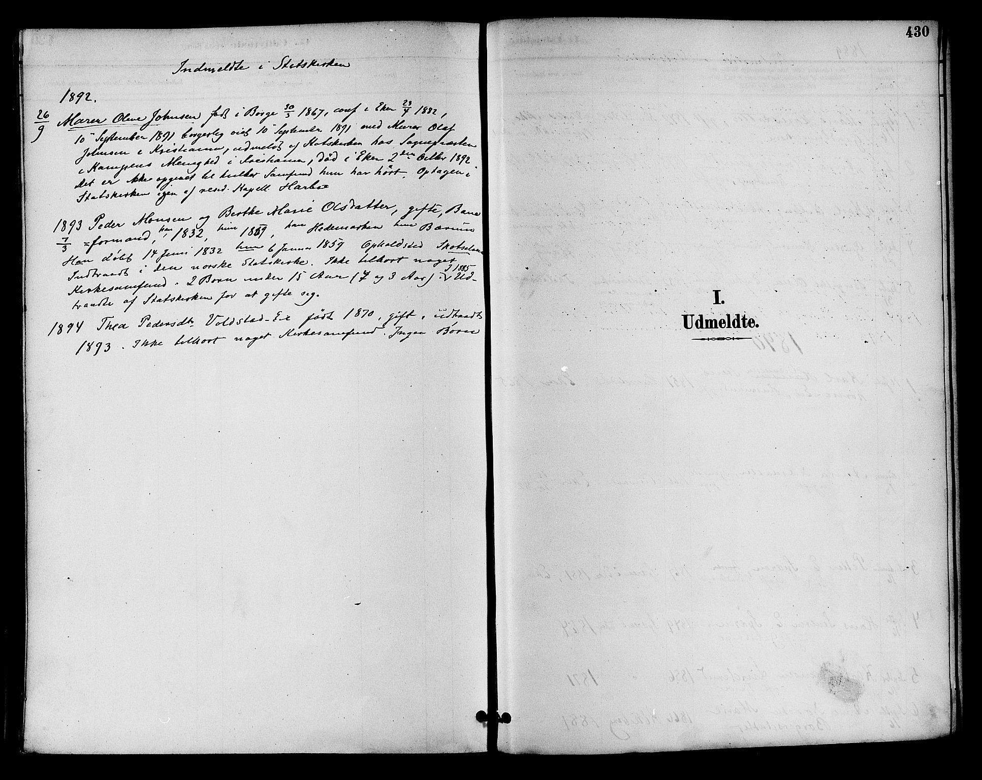 Eiker kirkebøker, SAKO/A-4/F/Fb/L0002: Ministerialbok nr. II 2, 1889-1896, s. 430
