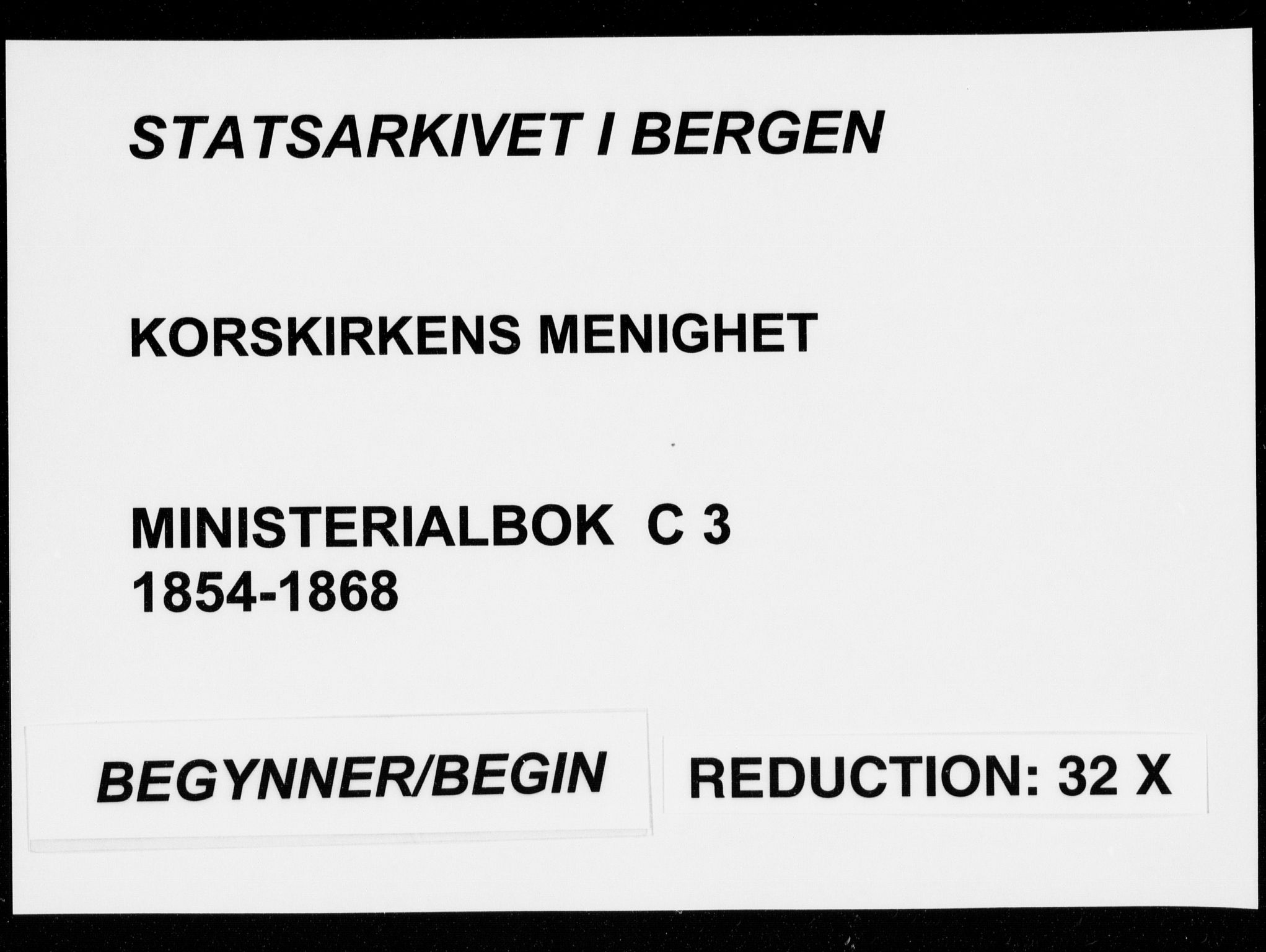 Korskirken sokneprestembete, SAB/A-76101/H/Haa/L0027: Ministerialbok nr. C 3, 1854-1868