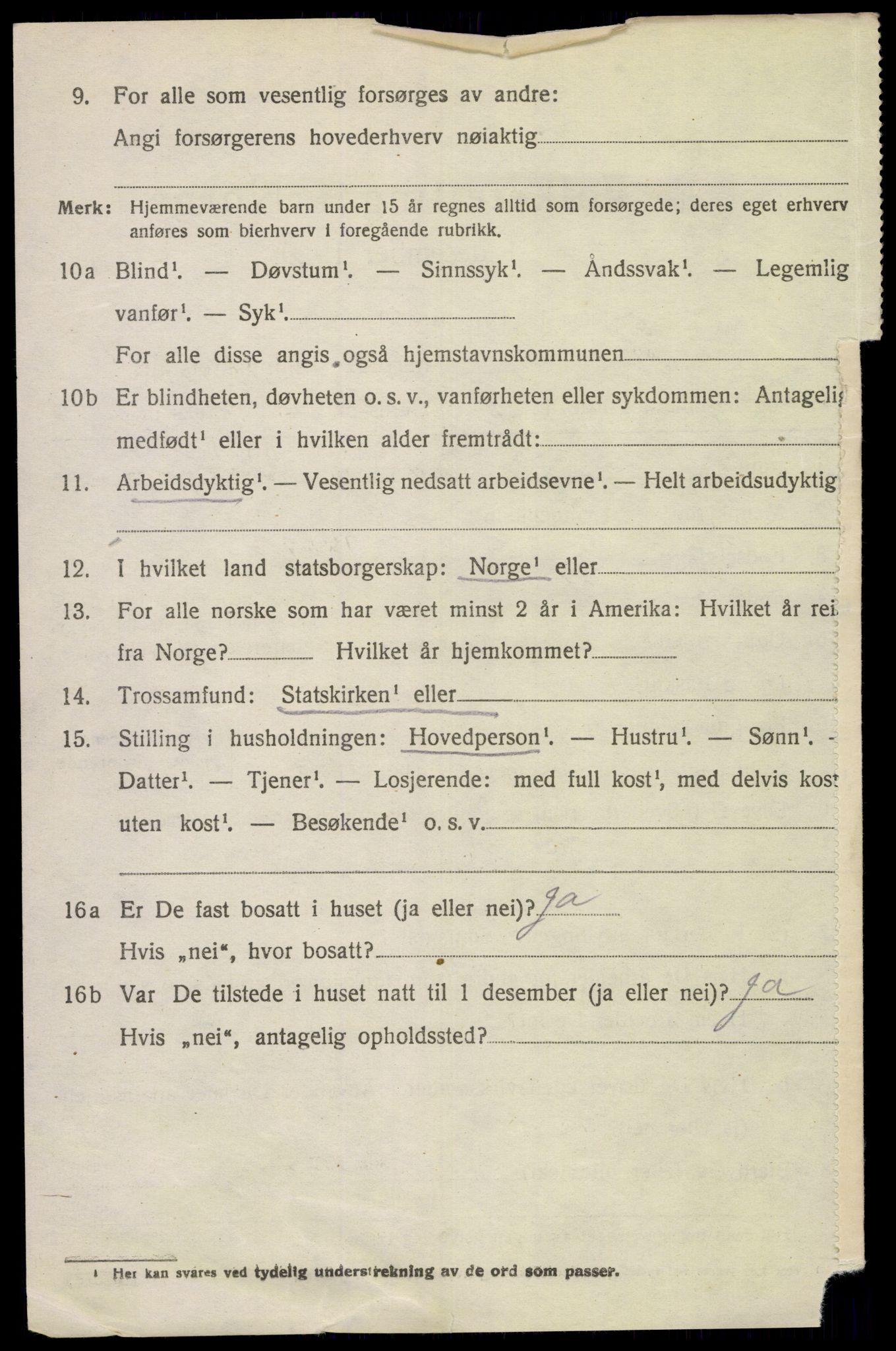 SAK, Folketelling 1920 for 1039 Herad herred, 1920, s. 463